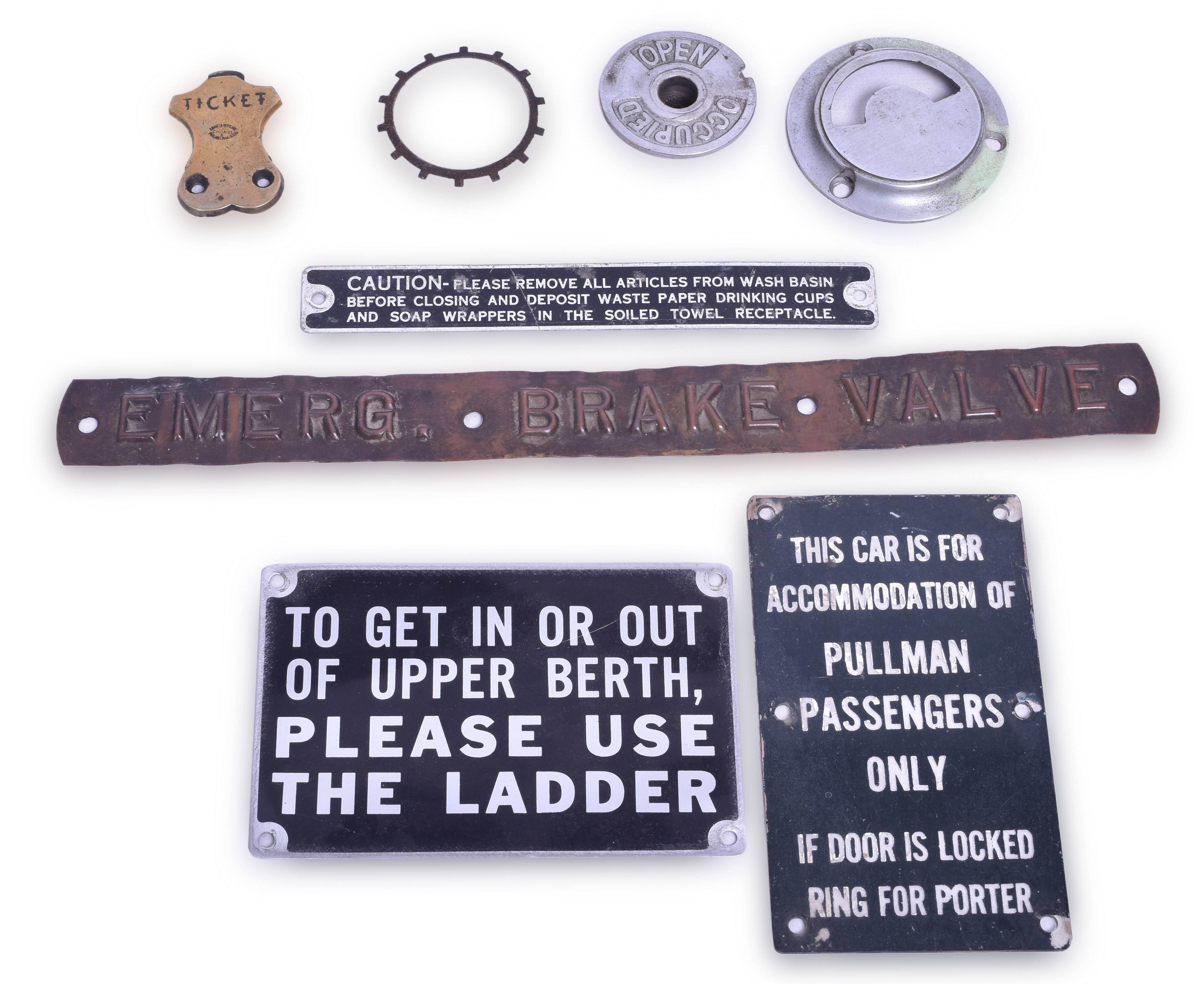 4335 - Railroad Passenger Car Signage and Hardware - Pullman, Adams & Westlake, etc. thumbnail