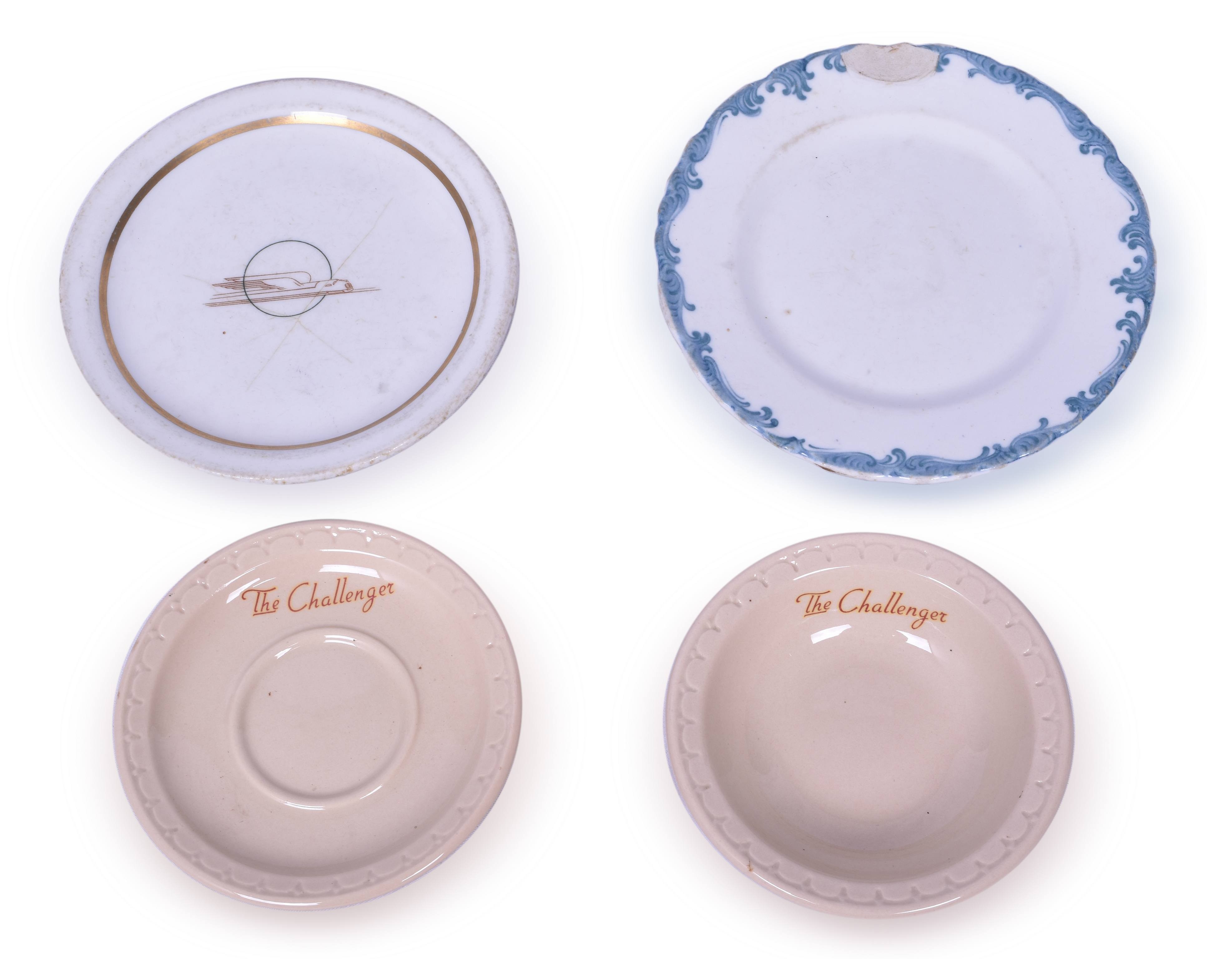 4340 - Four Union Pacific China Pieces - Harriman Blue, New Challenger, Winged Streamliner thumbnail