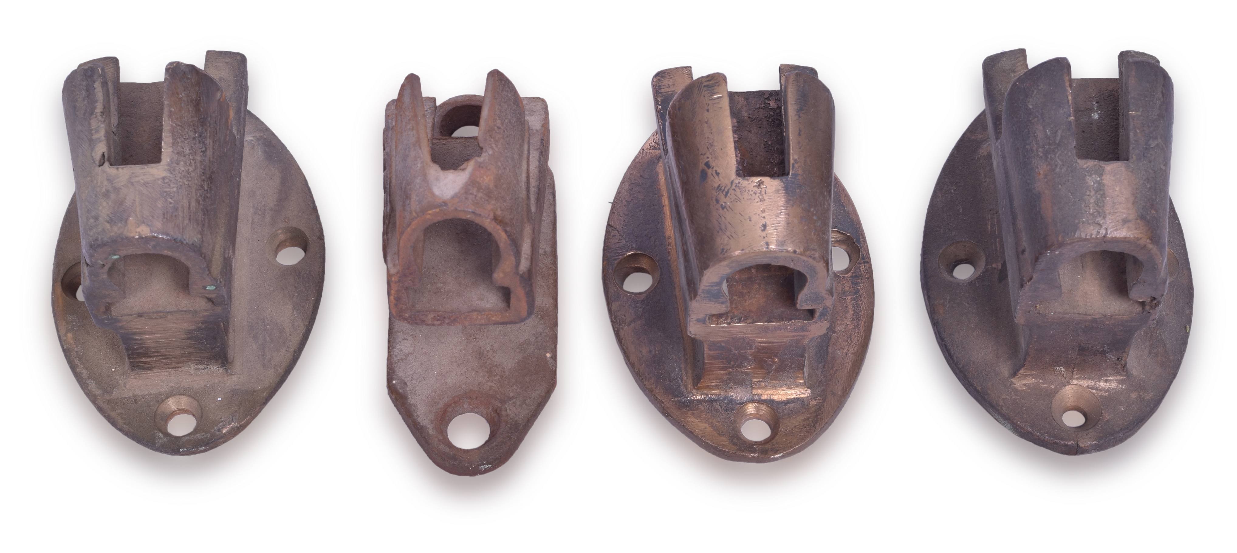 4347 - Four Brass Railroad Marker Lamp Brackets / Holders thumbnail