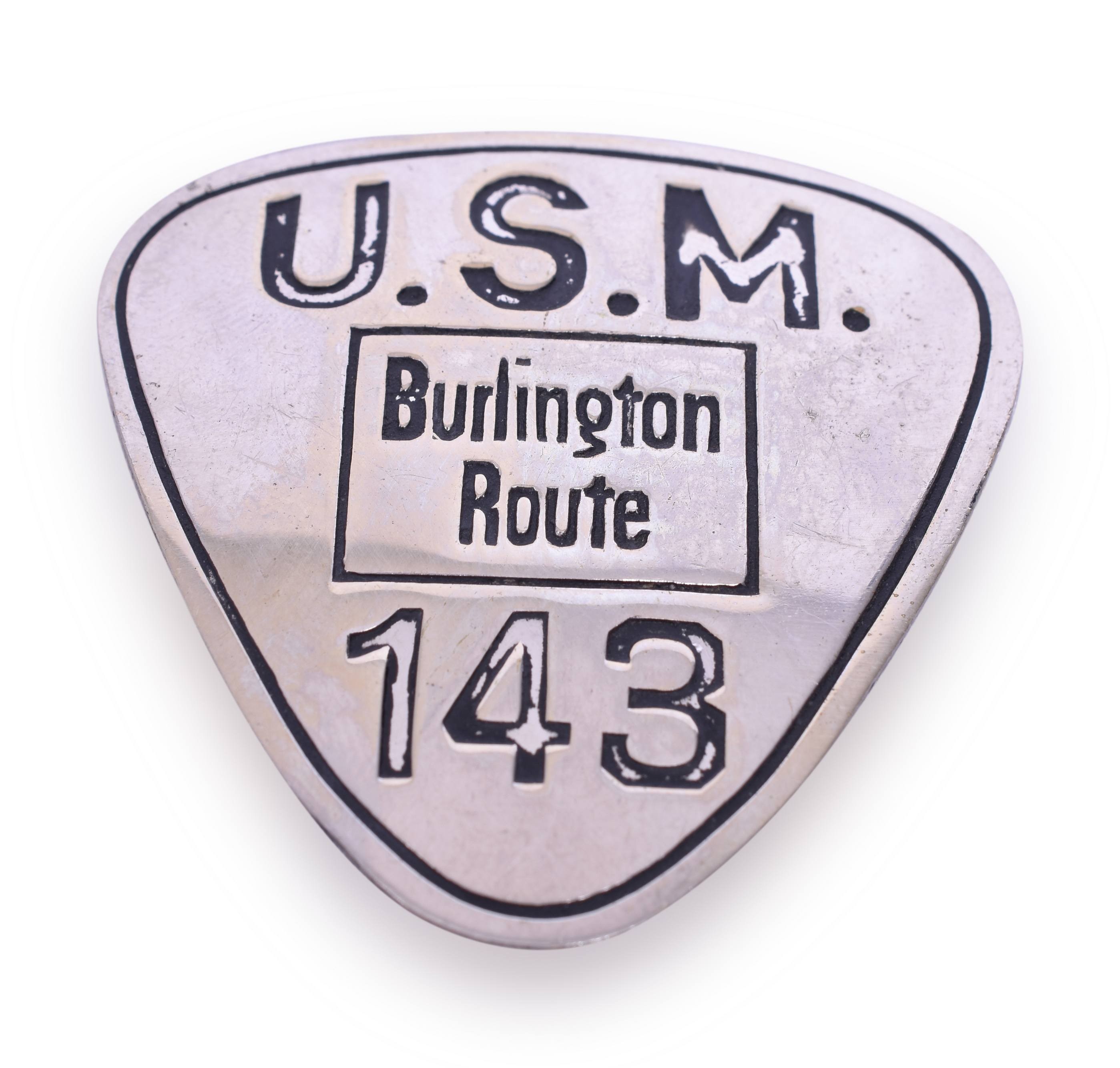4358 - CB&Q / Burlington Route United States Mail Badge thumbnail