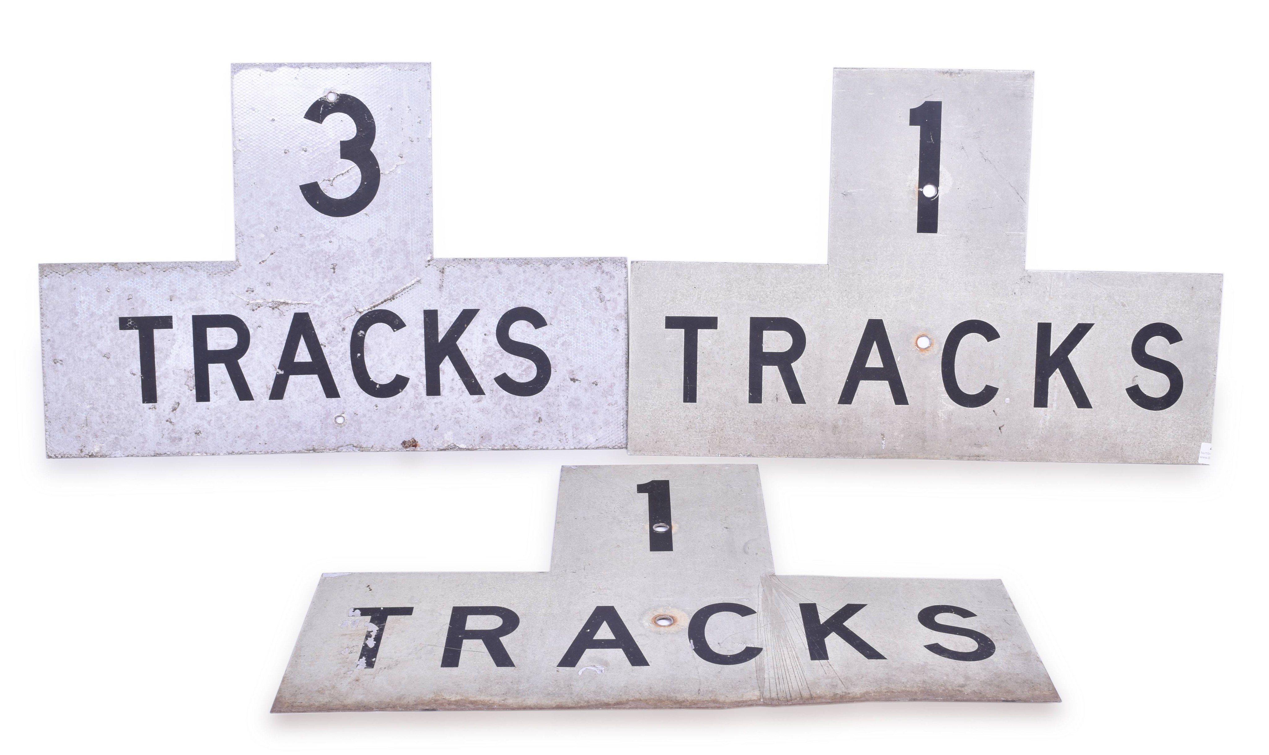 4361 - Three Aluminum Railroad Track Number Signs thumbnail