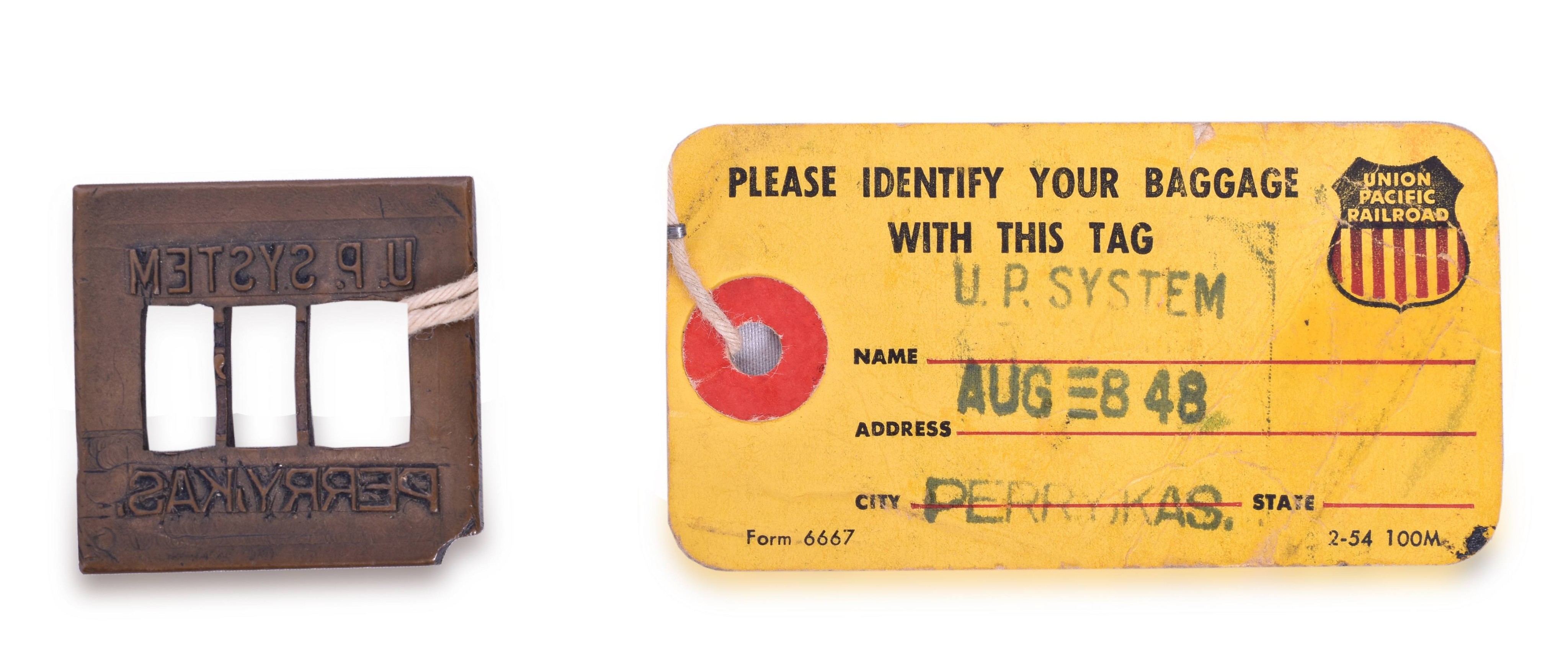 4364 - Union Pacific Railroad Perry Kansas Ticket Dater Die thumbnail