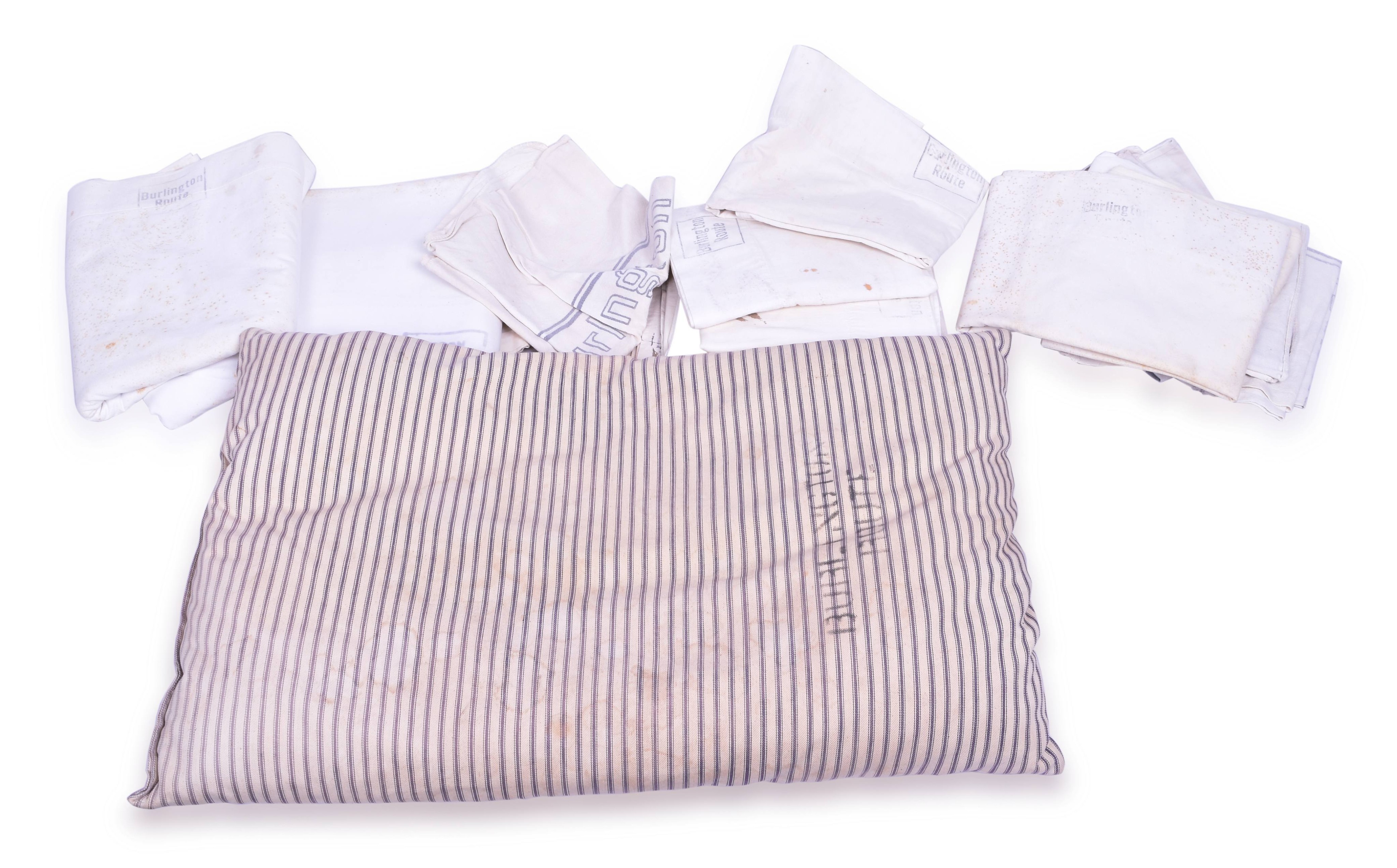 4371 - Nineteen Pieces of CB&Q / Burlington Route Railroad Linens thumbnail