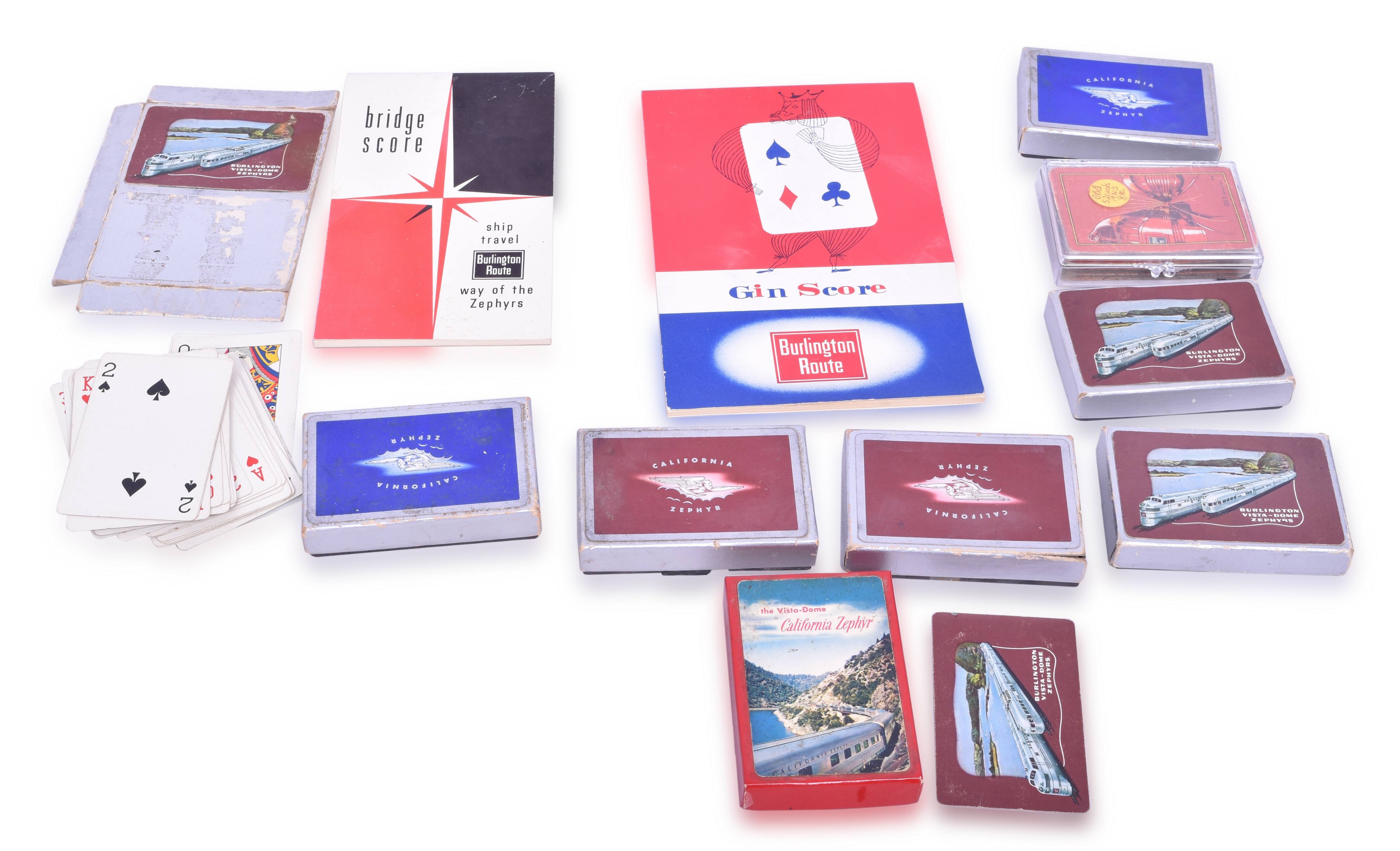 4375 - Group of CB&Q / Burlington / California Zephyr Railroad Playing Cards thumbnail