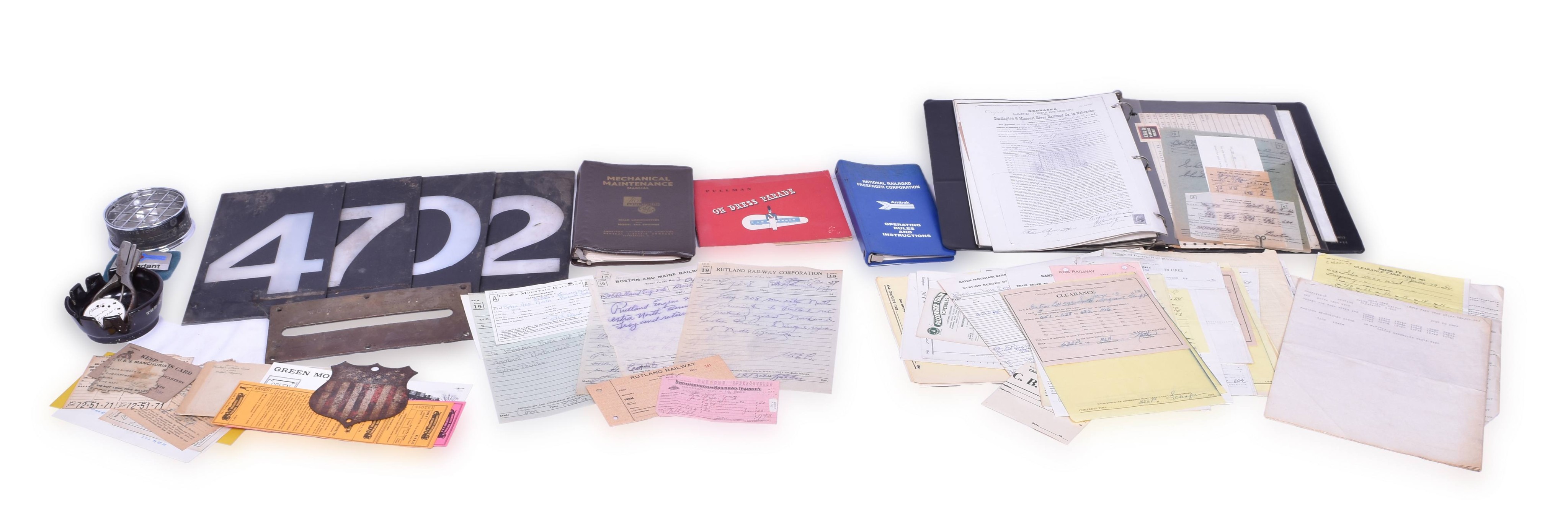 4401 - Mixed Group of Railroad Memorabilia - Pullman Company, Amtrak, Alco / GE, Locomotive Number Boards, and More thumbnail