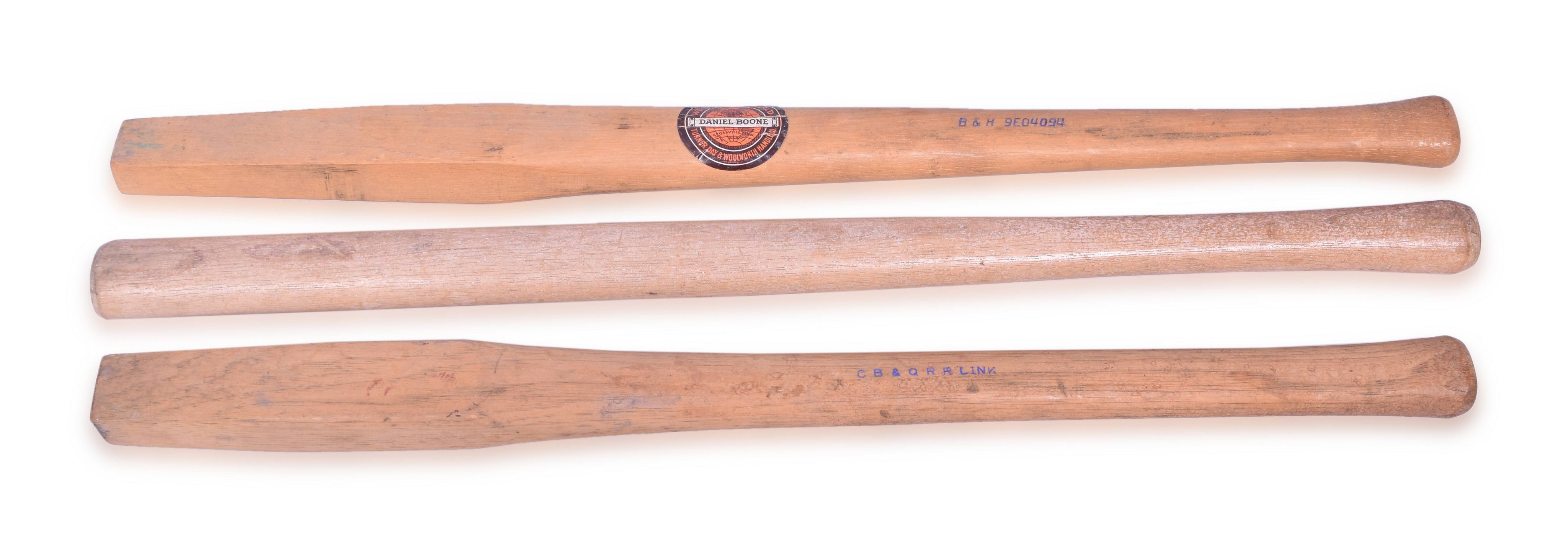 4421 - Three Railroad Brake Wheel Clubs / Handles - CB&Q , Great Northern, B&H thumbnail