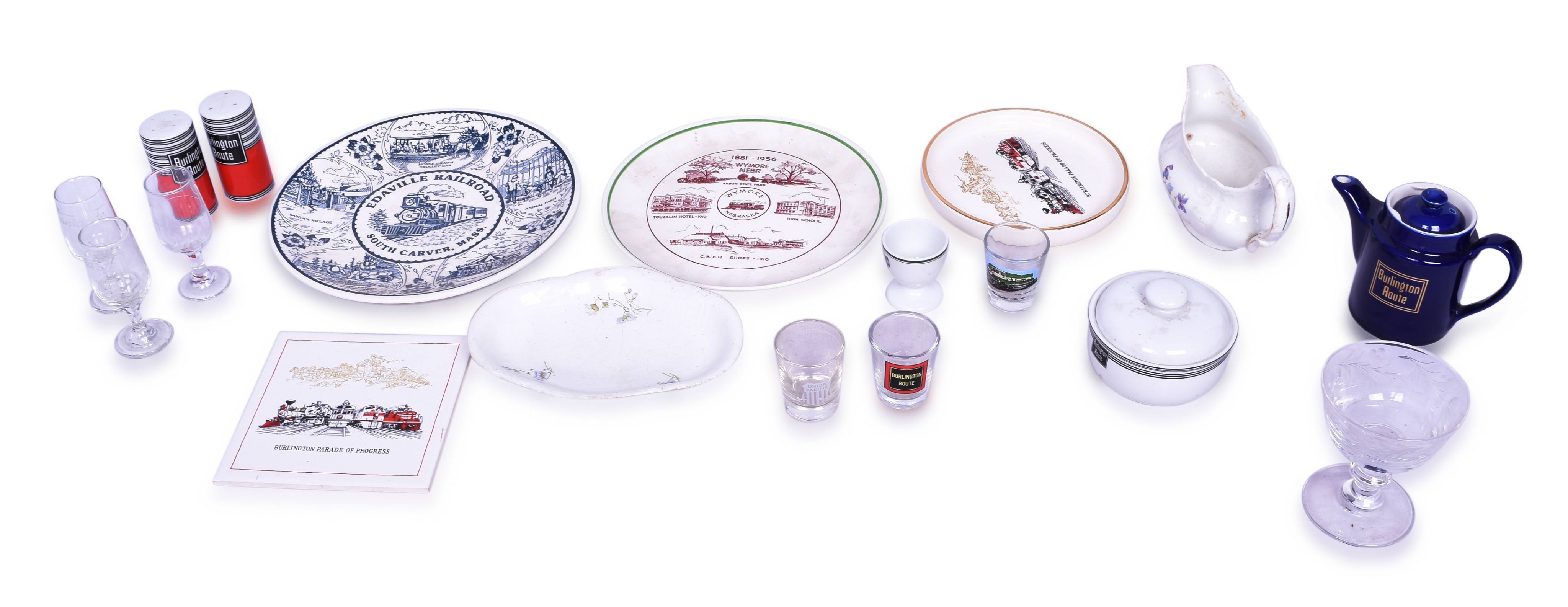 4427 - Sixteen Pieces of Railroad Glassware / China -CB&Q, BNSF, Santa Fe Union Pacific and Chicago and Northwestern thumbnail