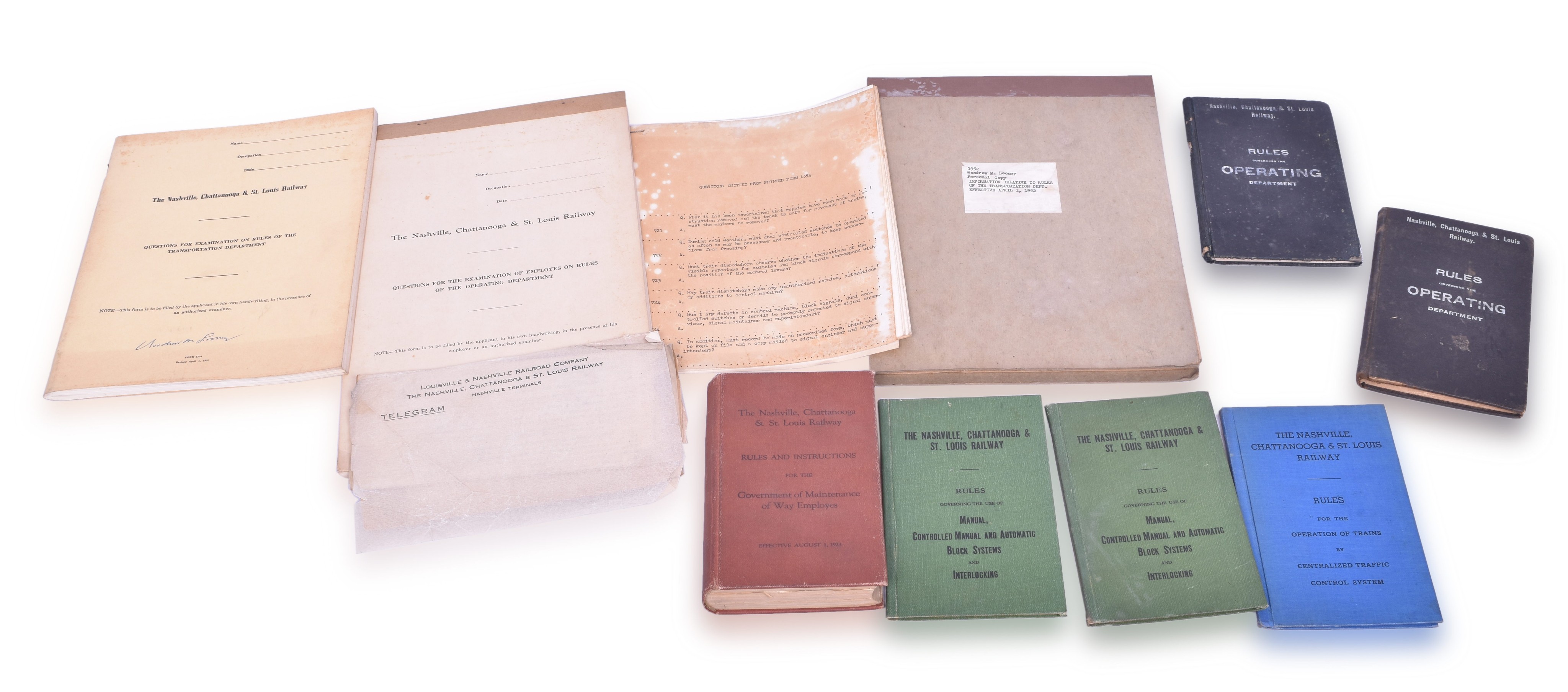 1 - Group of Ten Nashville Chattanooga & St. Louis Railway Rule Books and Rule Test Books thumbnail