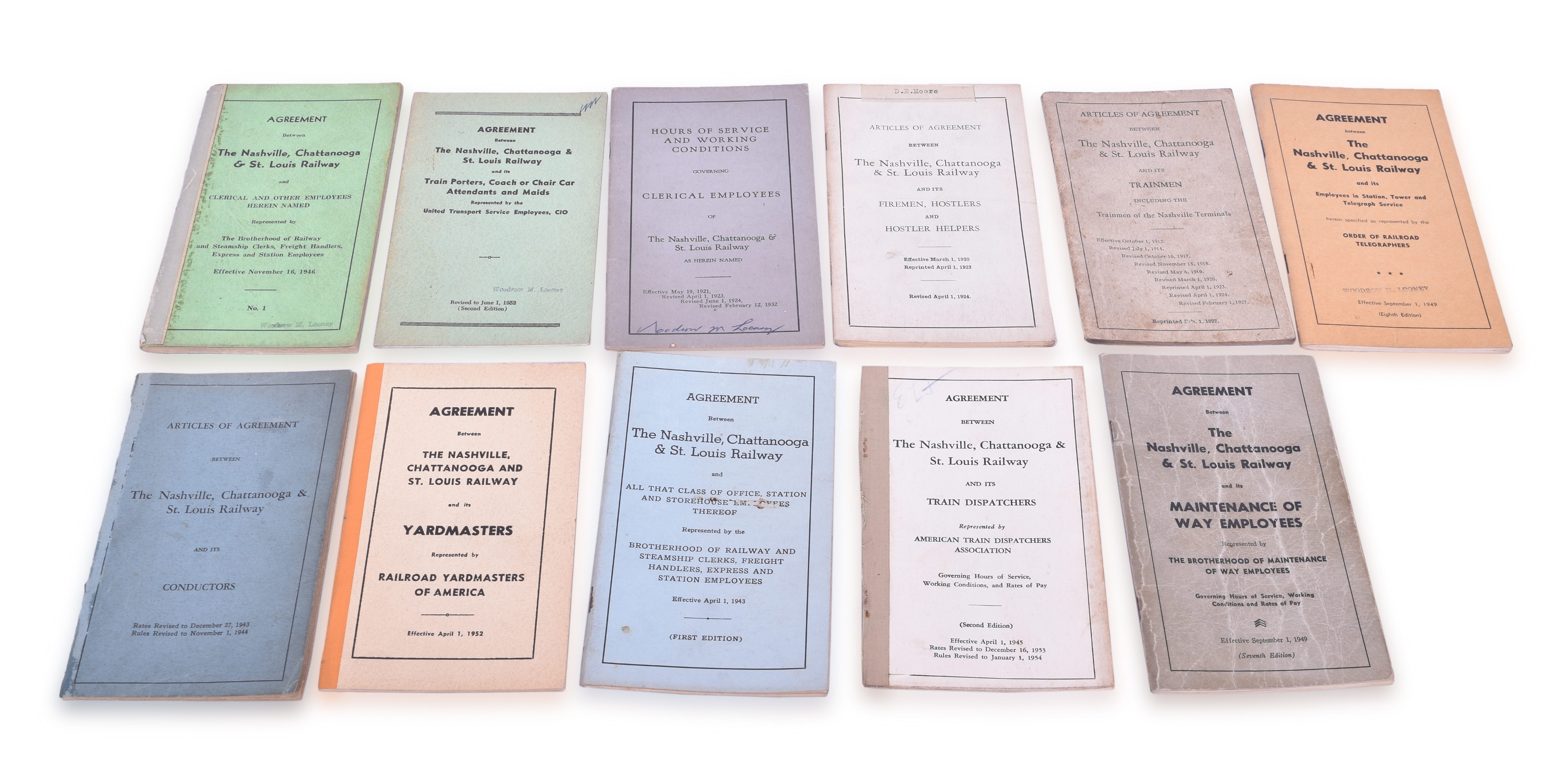 9 - Eleven Nashville Chattanooga & St. Louis Railway Employee Agreements 1924-1954 thumbnail