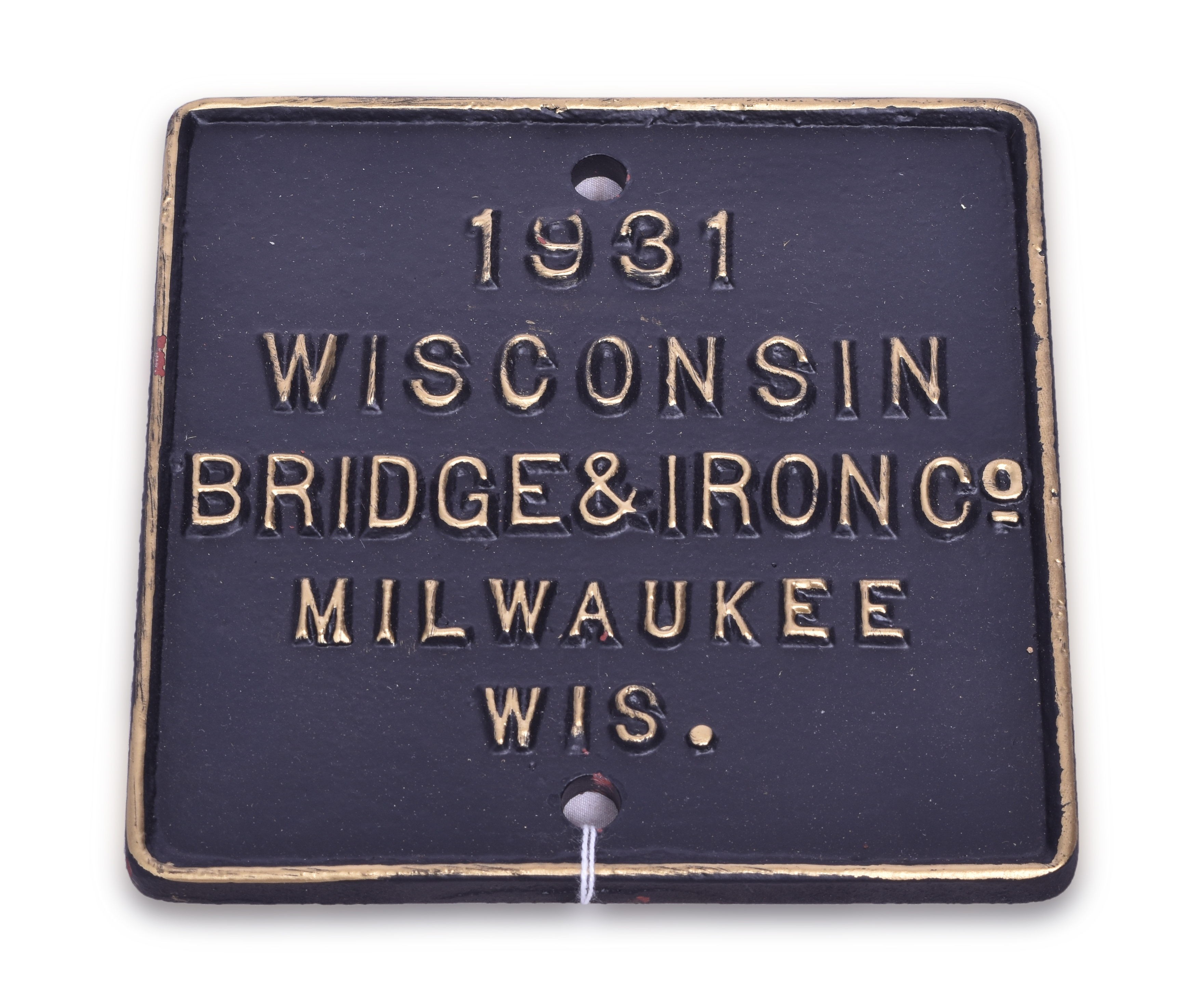 12 - 1931 Wisconsin Bridge & Iron Cast Iron Plate thumbnail