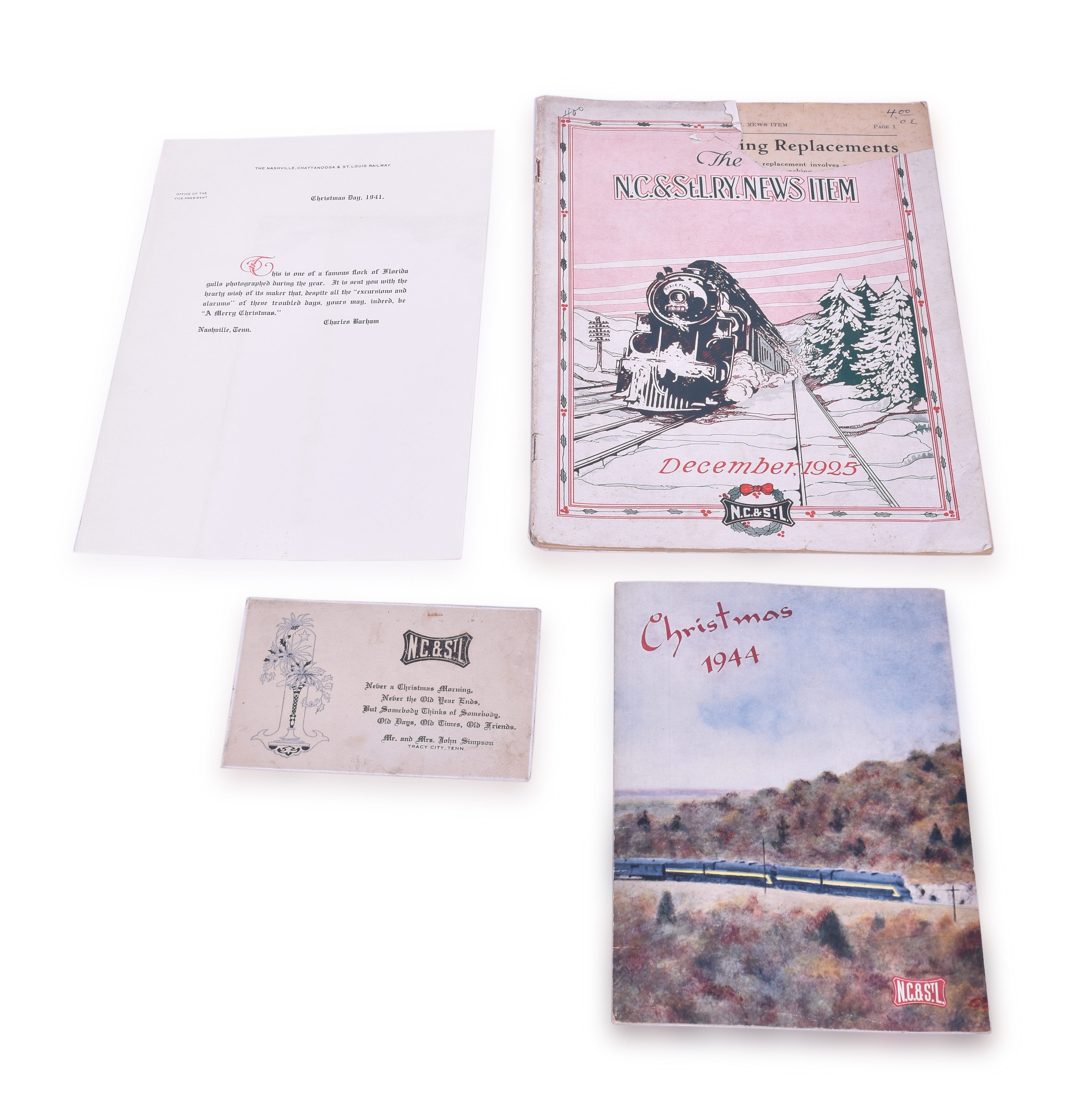 15 - Nashville Chattanooga & St. Louis Railway Christmas Related Paper thumbnail