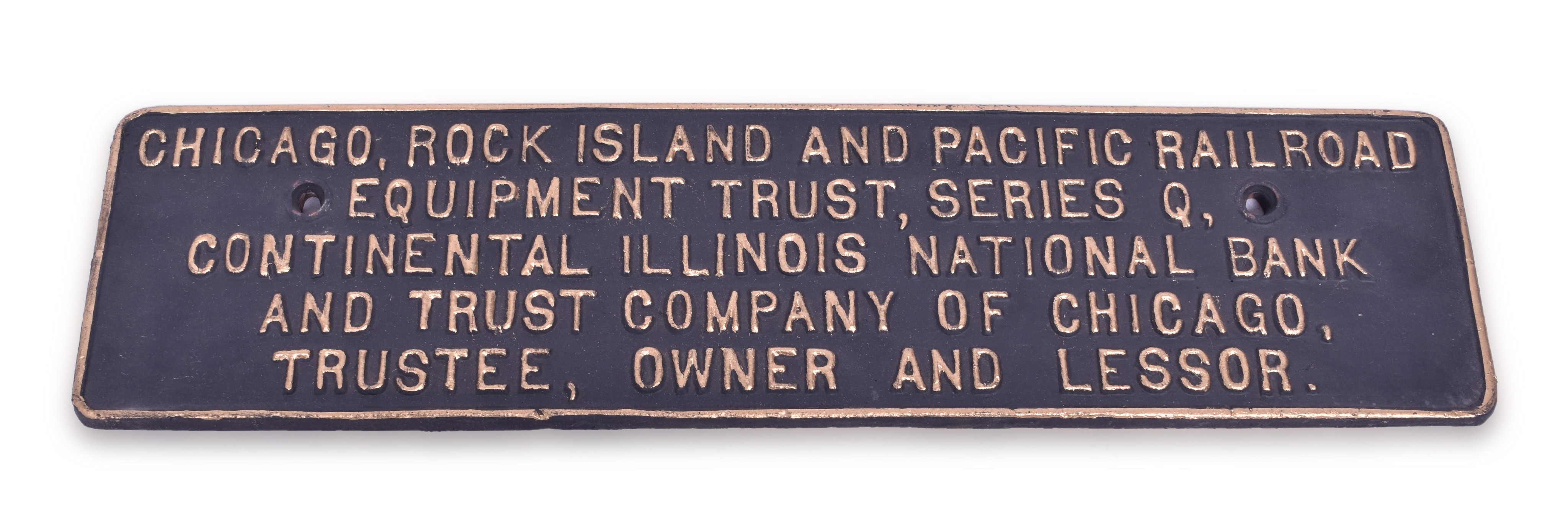 16 - Rock Island Railroad Cast Iron Trust Plate thumbnail