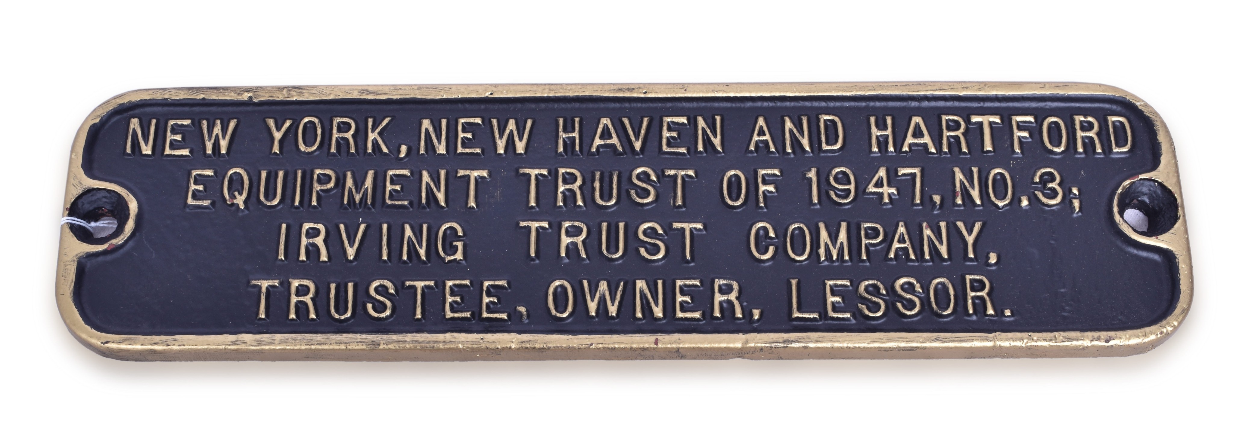 20 - Cast Iron New Haven Railroad Trust Plate thumbnail