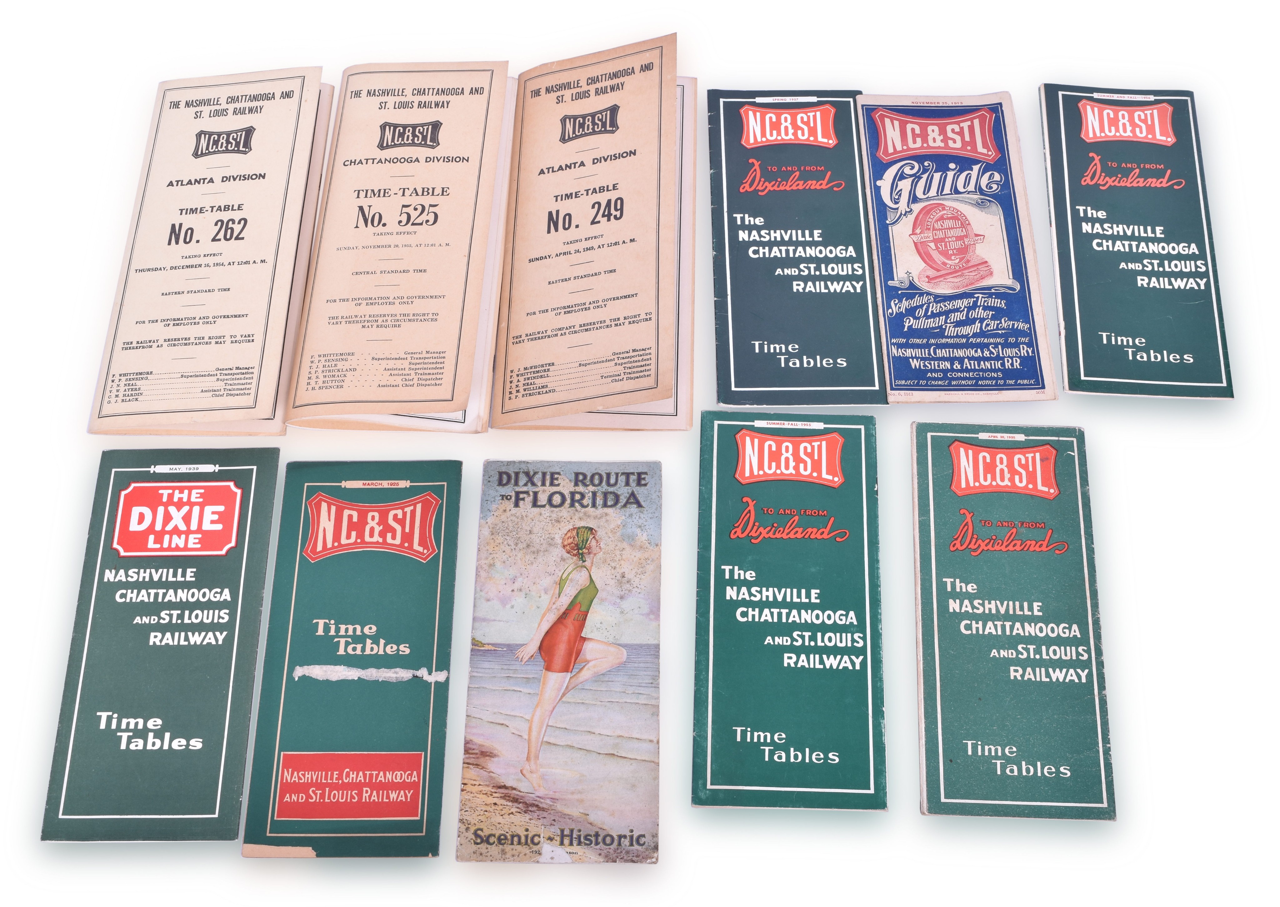 25 - Eleven Nashville Chattanooga & St. Louis Railway Employee and Public Timetables thumbnail