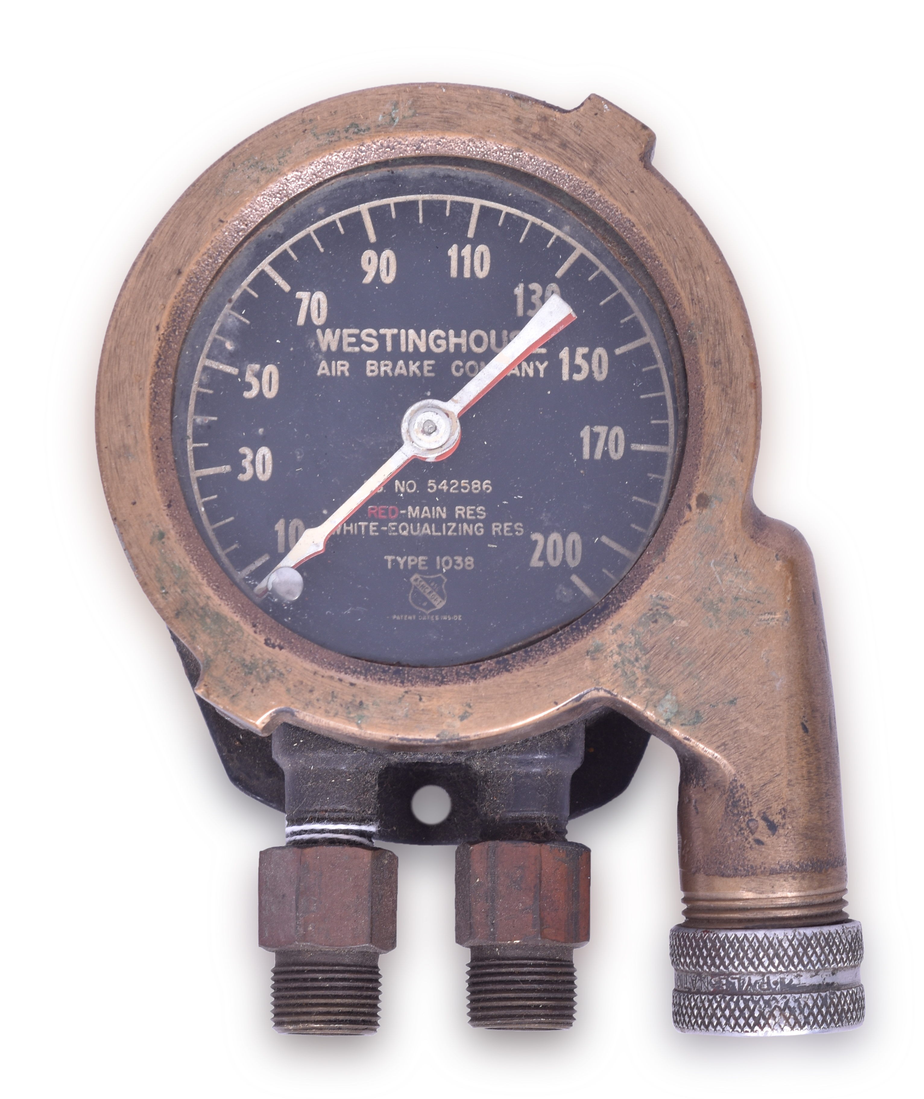 28 - Westinghouse 1038 Duplex Air Brake Gauge thumbnail