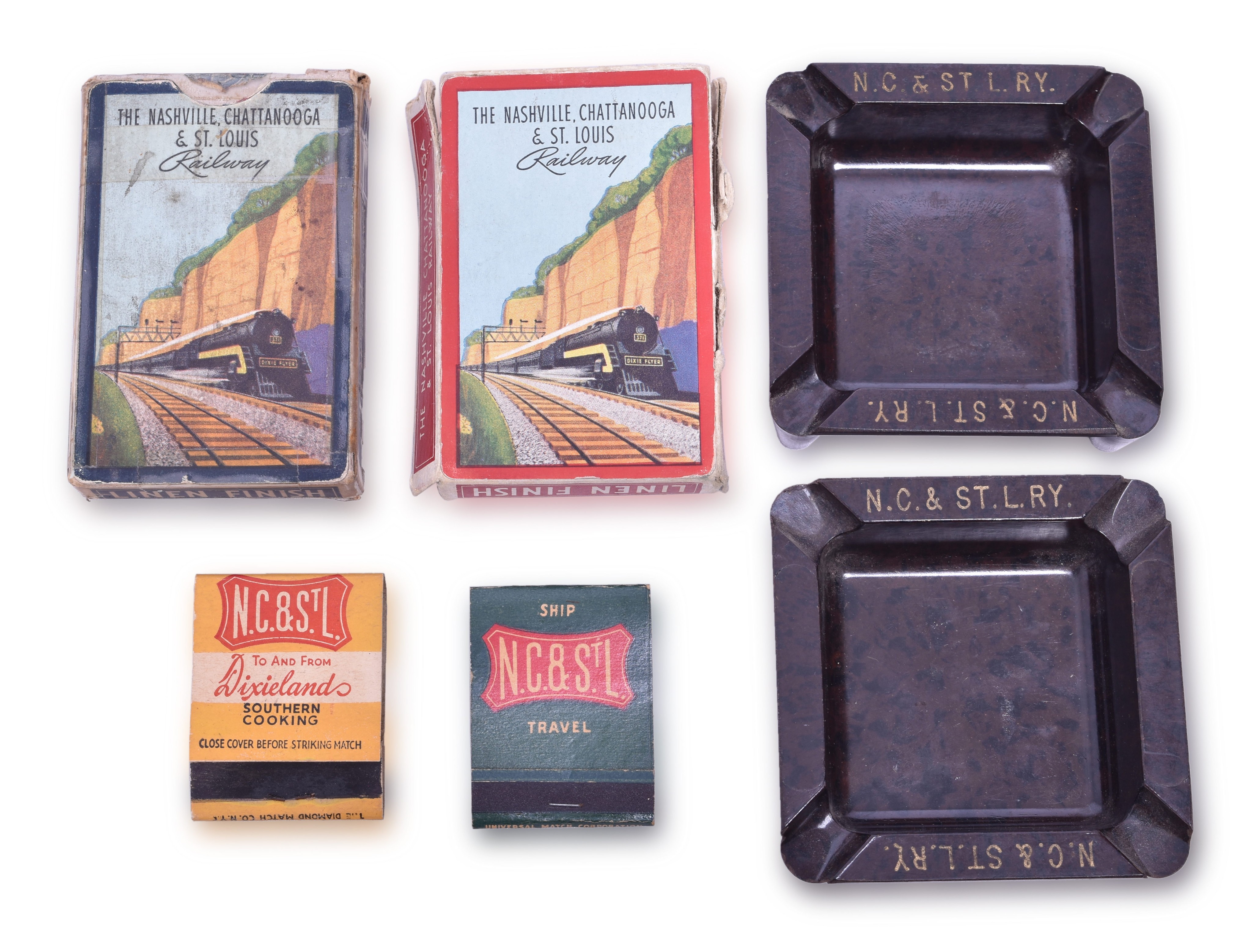 55 - Nashville Chattanooga & St. Louis Railway - Ash Trays, Match Books, Playing Cards thumbnail