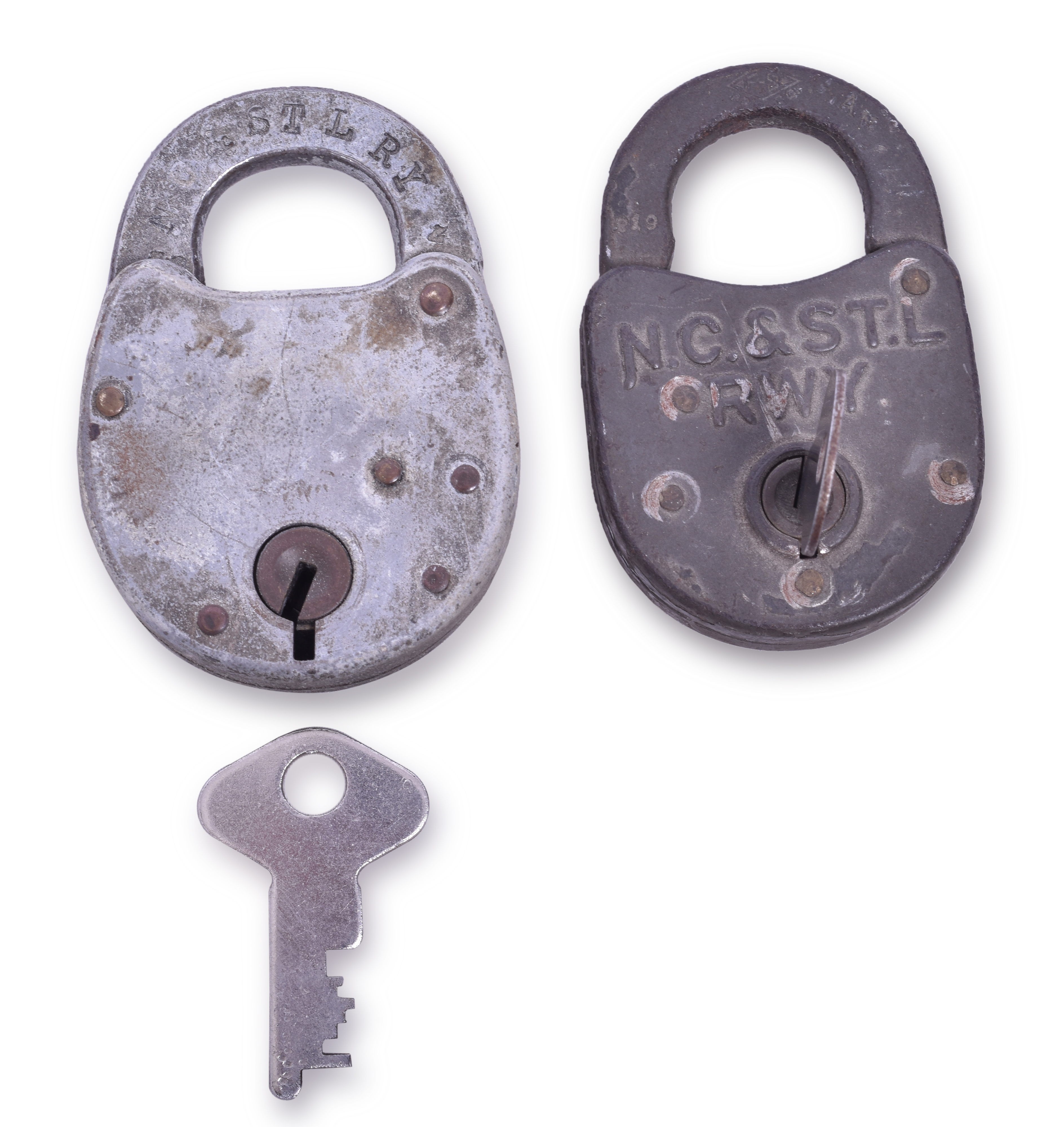 59 - Pair of Nashville Chattanooga & St. Louis Railway Locks - FS Hardware thumbnail