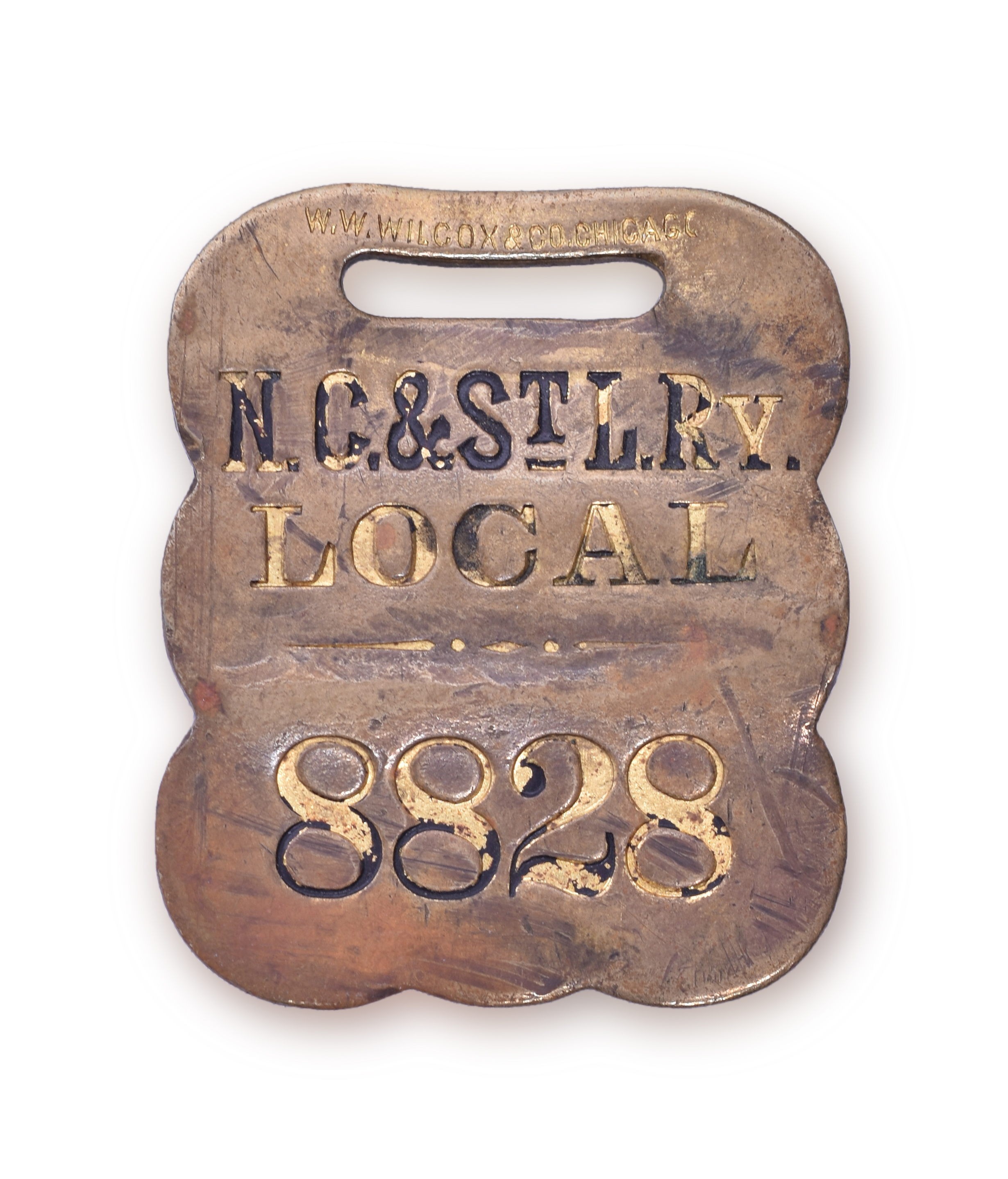 67 - Nashville Chattanooga & St. Louis Railway Local Brass Baggage Tag thumbnail