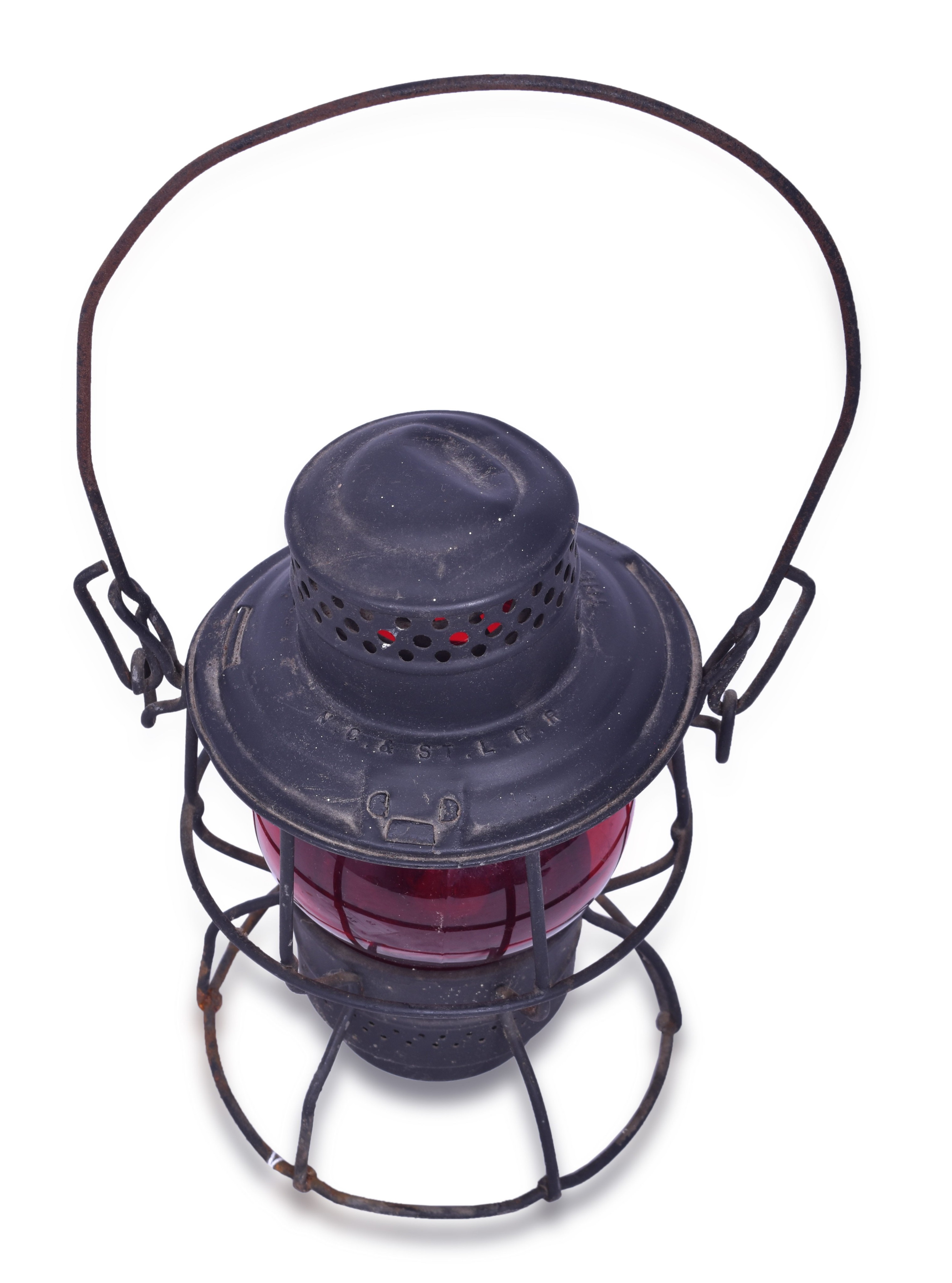 93 - Adams & Westlake / Adlake Nashville Chattanooga & St. Louis Railway Kero Red Globe Lantern thumbnail