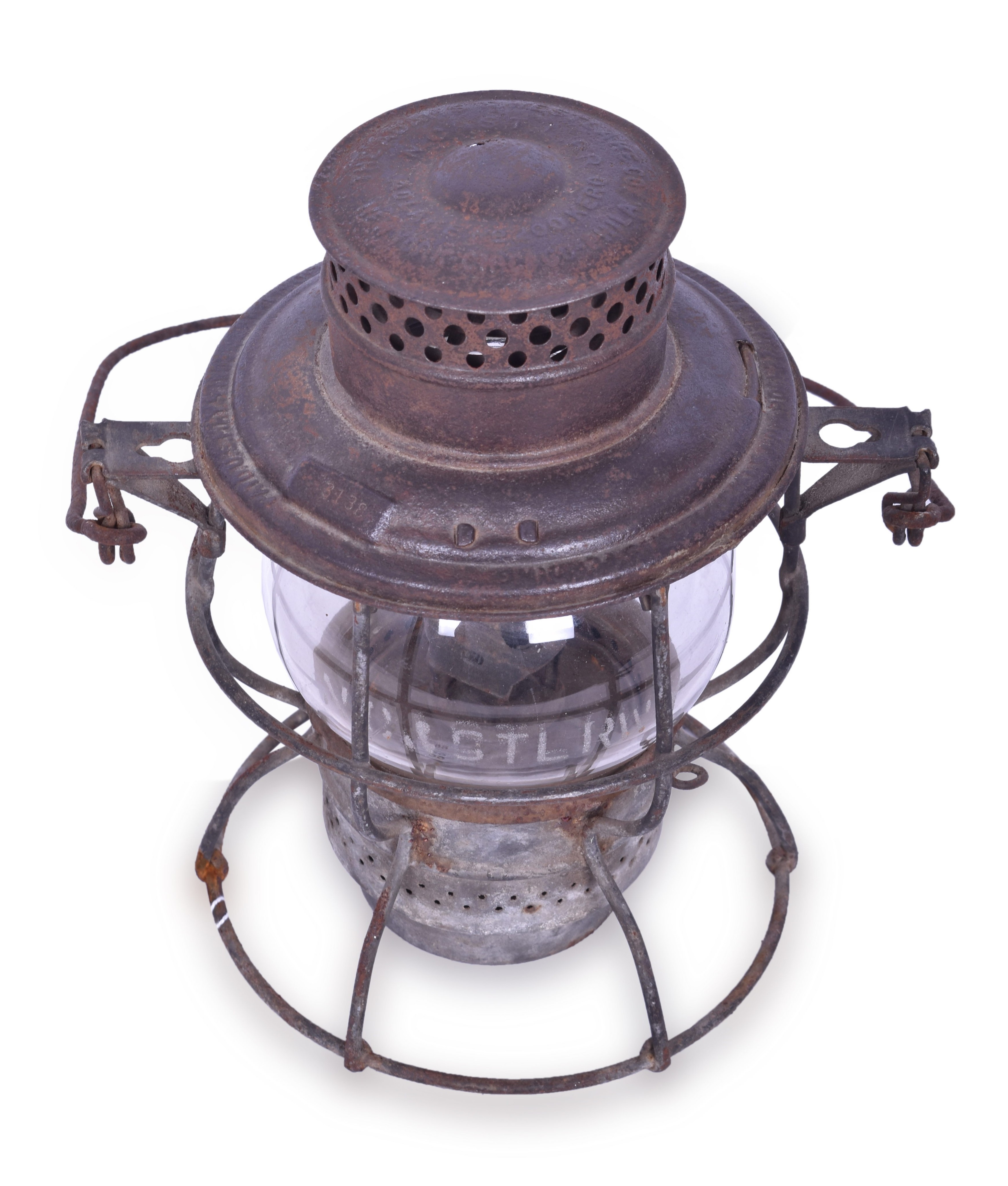 99 - Adlake / Adams and Westlake Kero 200 Nashville Chattanooga & St. Louis Railway Lantern w/ Etched Clear Globe thumbnail