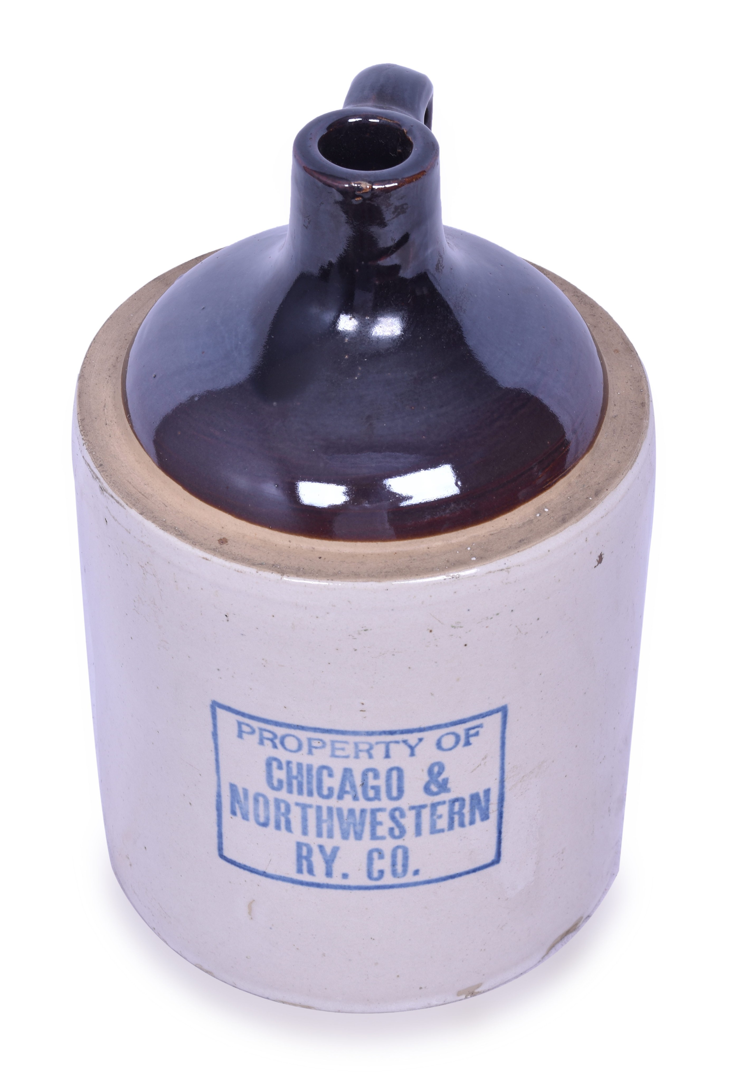 132 - Chicago and Northwestern Railroad Stoneware Jug thumbnail