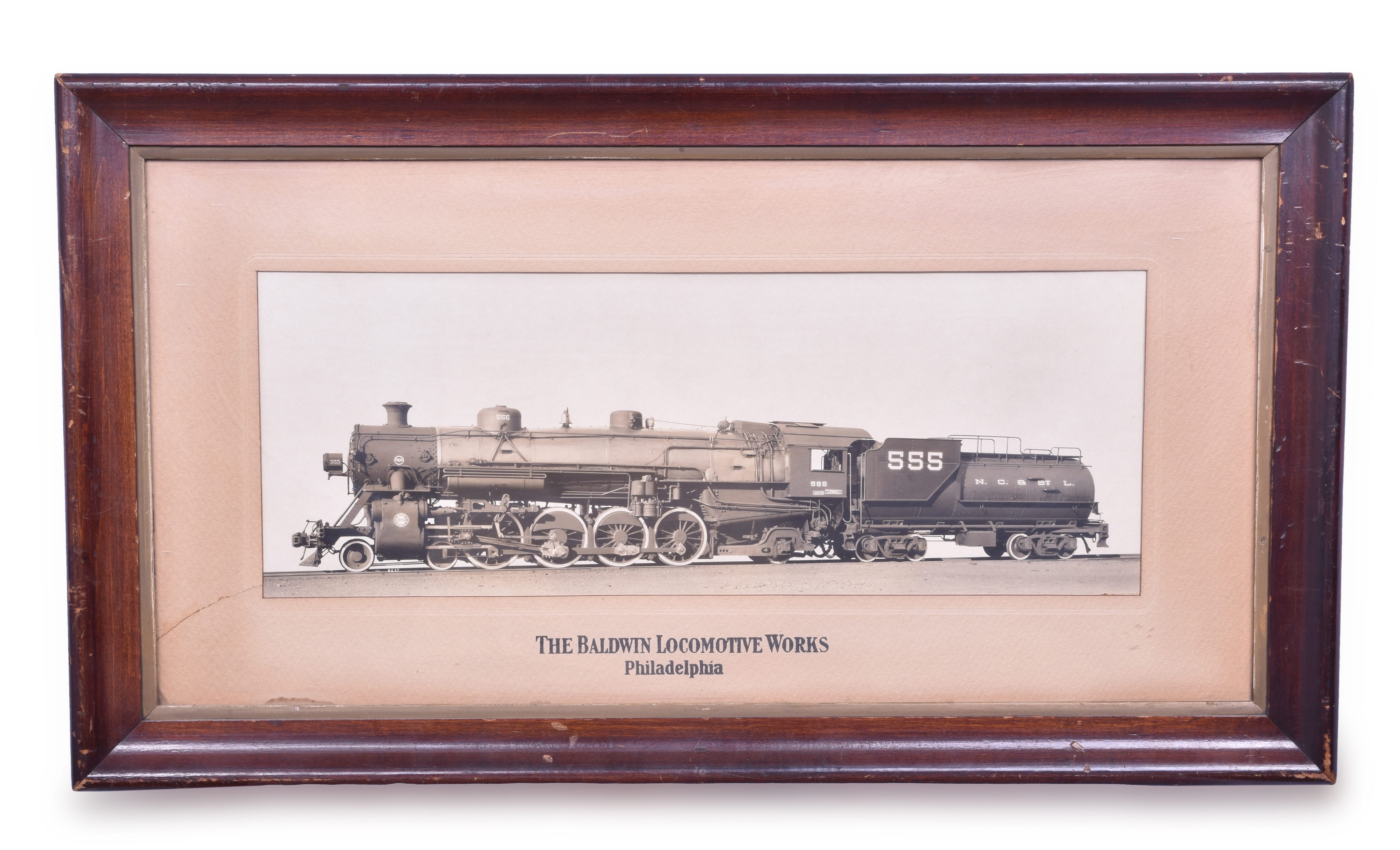 135 - Nashville Chattanooga & St. Louis Railway #555 4-8-2 Baldwin Locomotive Works Builders Photograph thumbnail