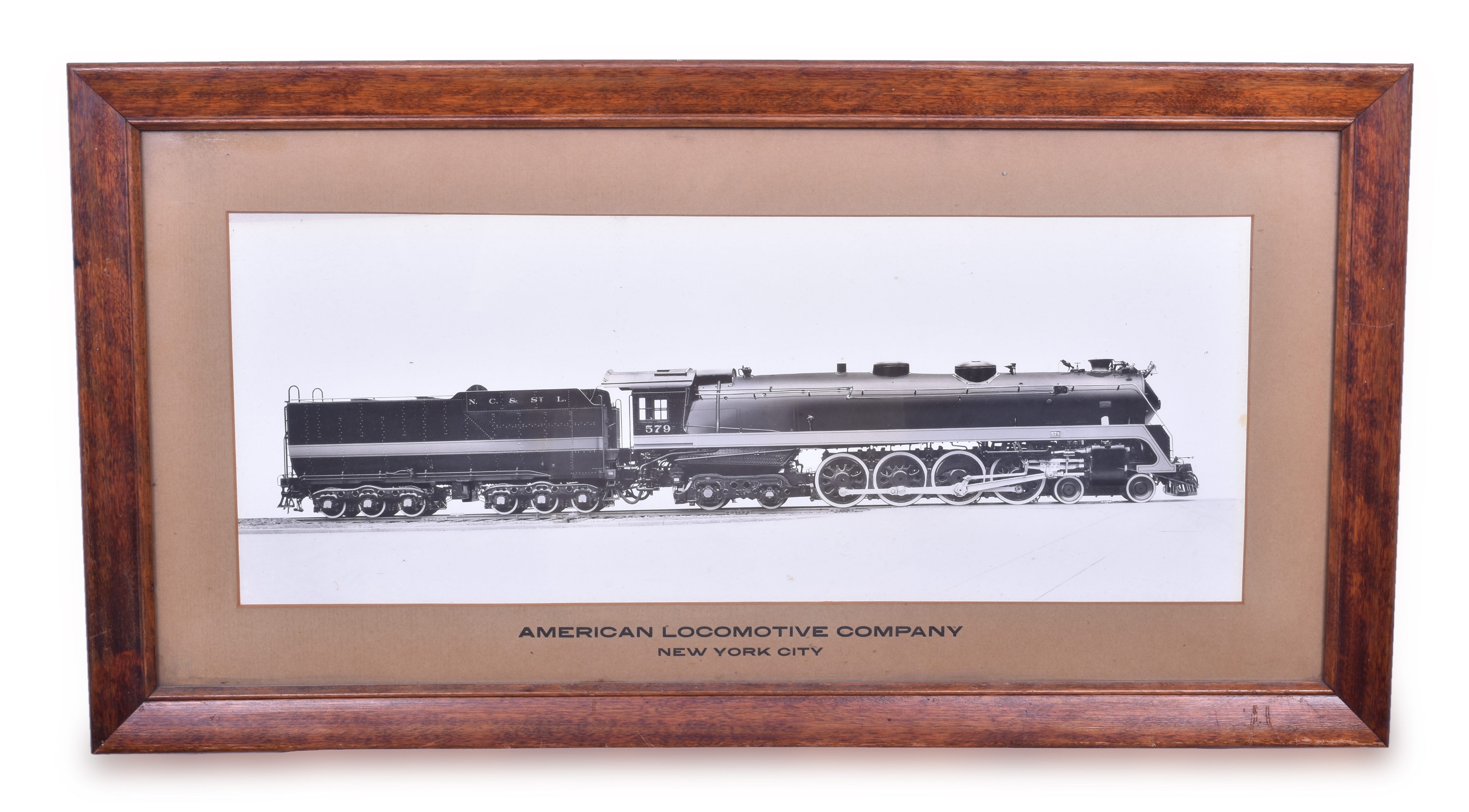 143 - American Locomotive Company / Alco Nashville Chattanooga & St. Louis Railway #579 Dixie 4-8-4 Framed Builders Photograph thumbnail