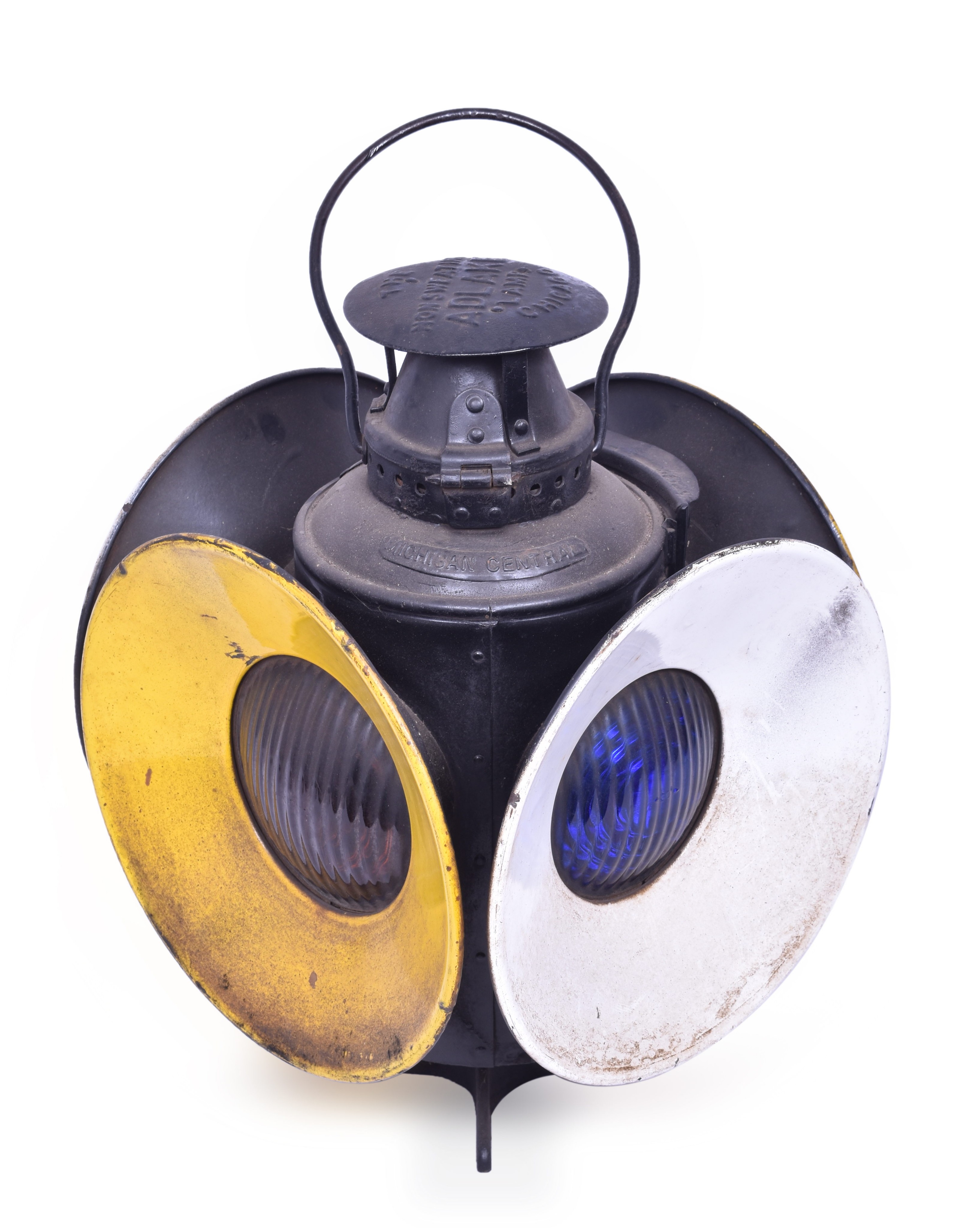 150 - Dual Marked Michigan Central / New York Central Adlake Switch Lamp w/ Day Targets thumbnail