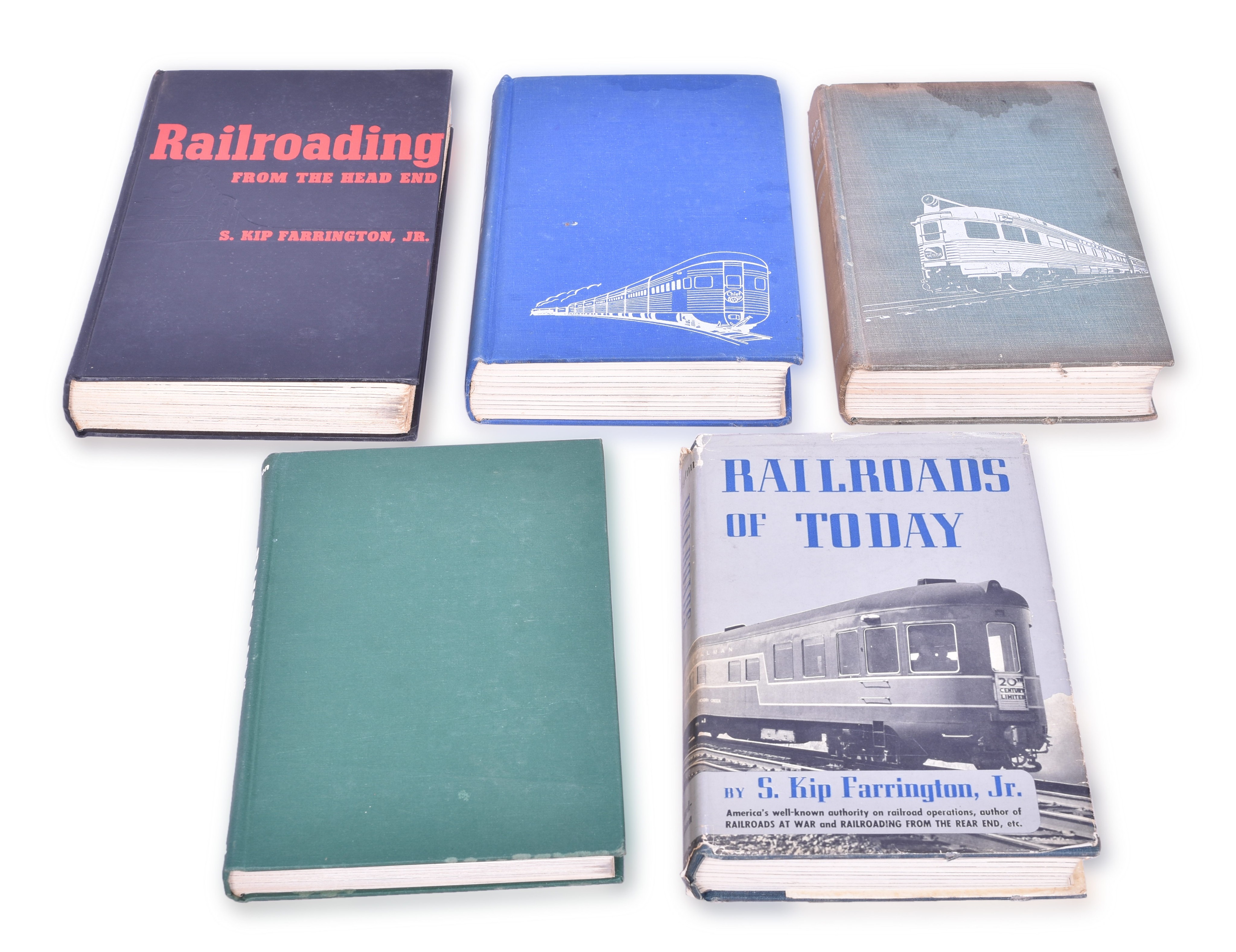 153 - Five Railroading Books by Skip Farrington - Railroading from the Rear End, Railroading the Modern Way, Railroading from the Head End, Railroads at War, etc. thumbnail