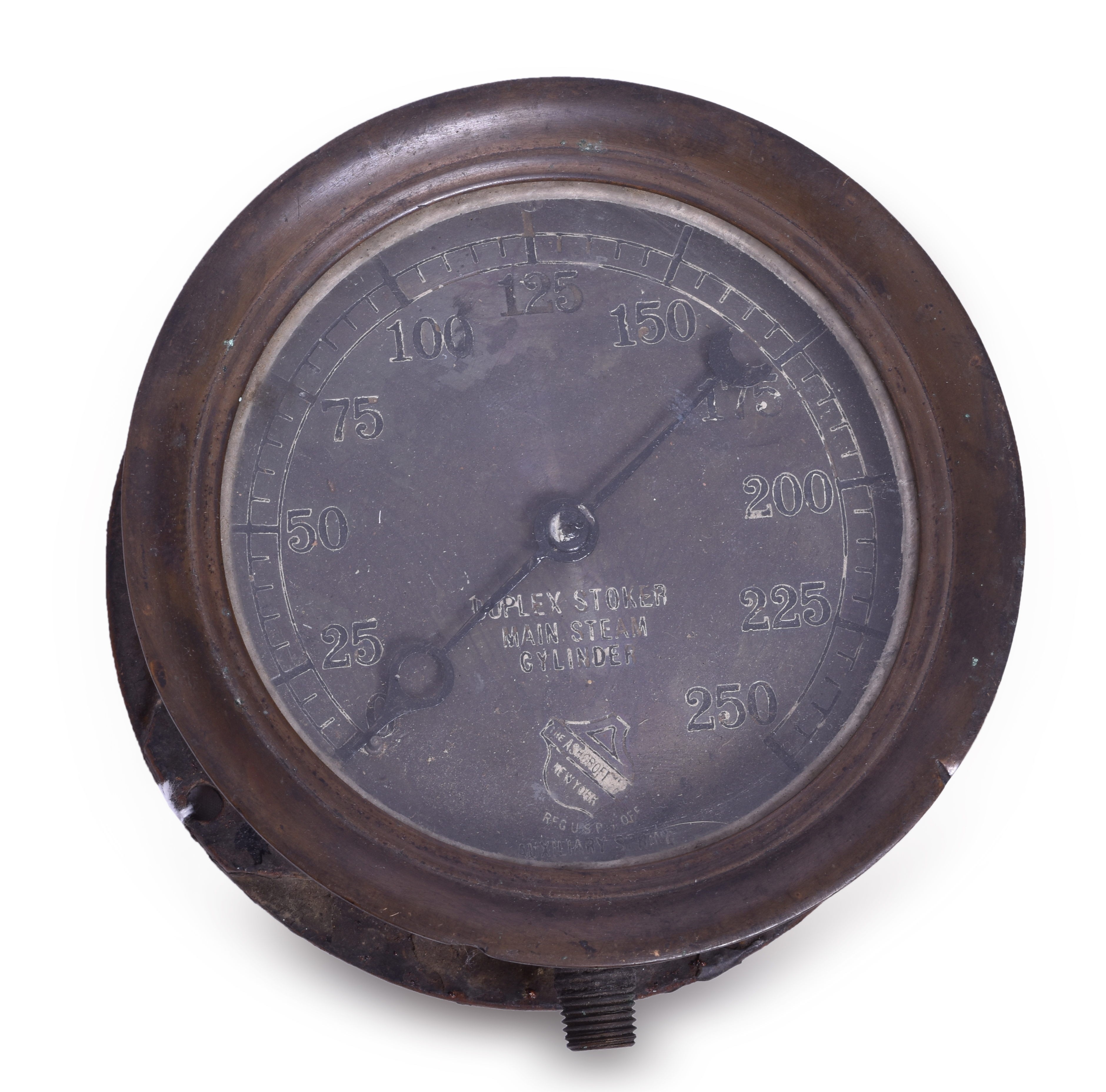 163 - Ashcroft Duplex Stoker Steam Locomotive Gauge thumbnail