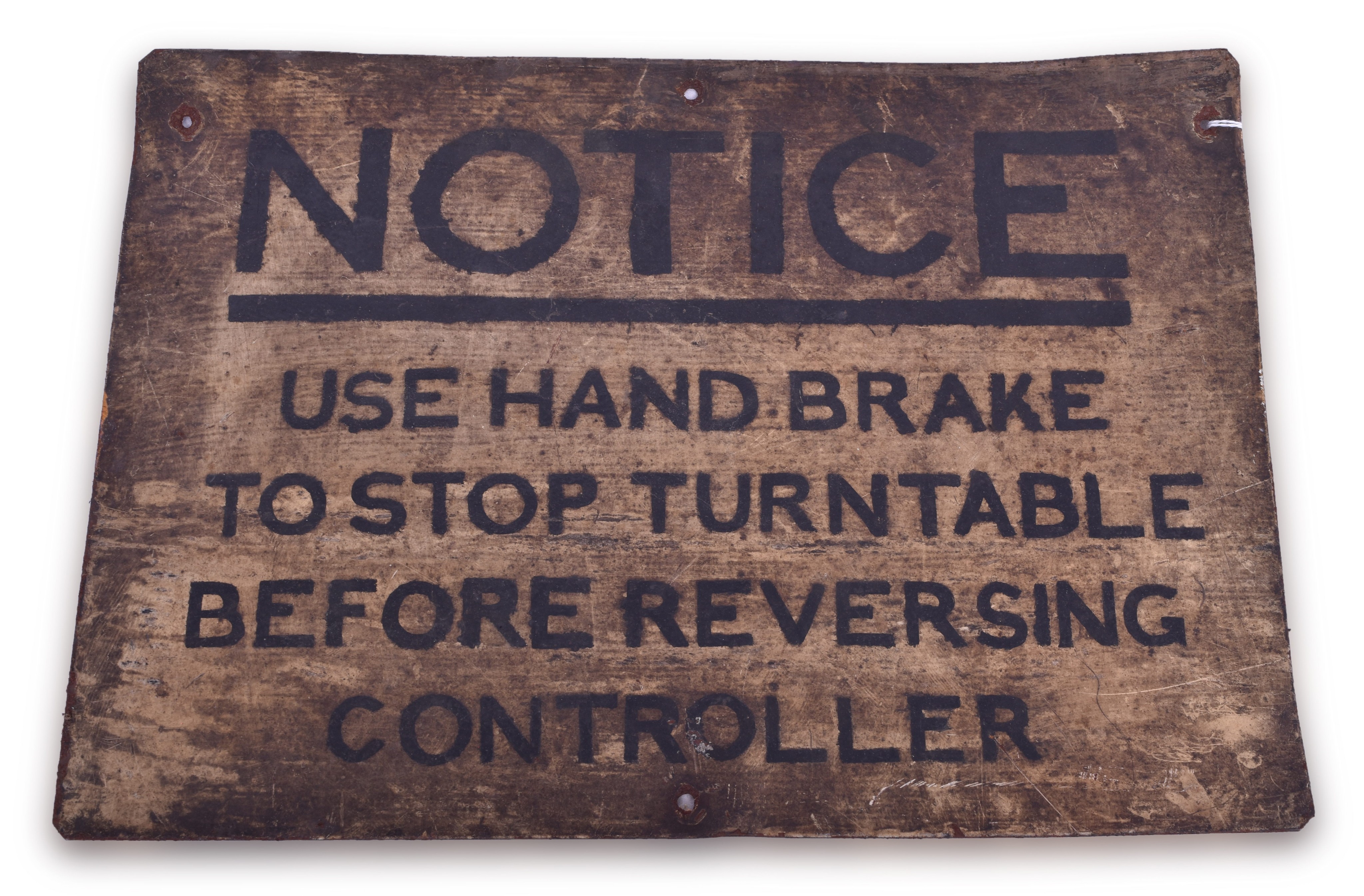 165 - Steel Railroad Turntable Hand Brake Sign thumbnail
