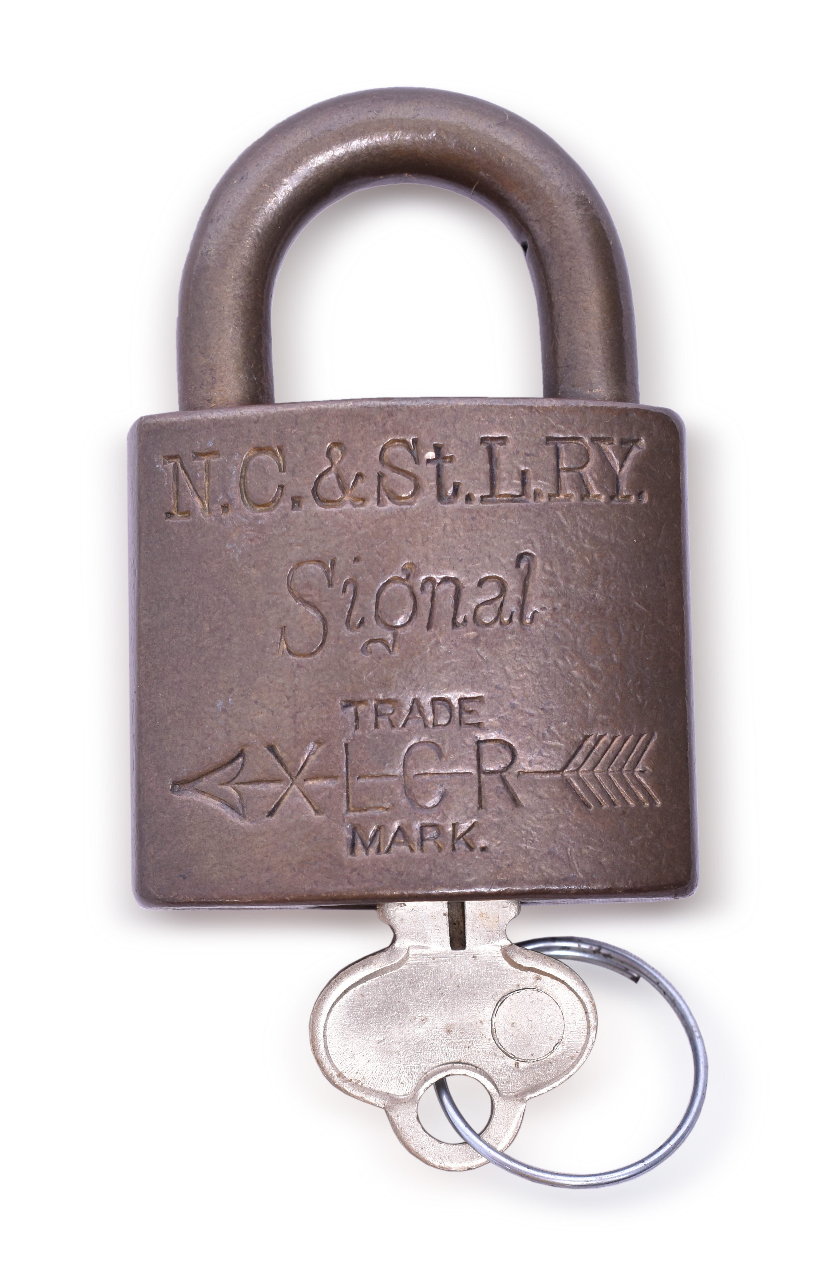 168 - Brass Nashville Chattanooga & St. Louis Railway XLCR Corbin Padlock thumbnail