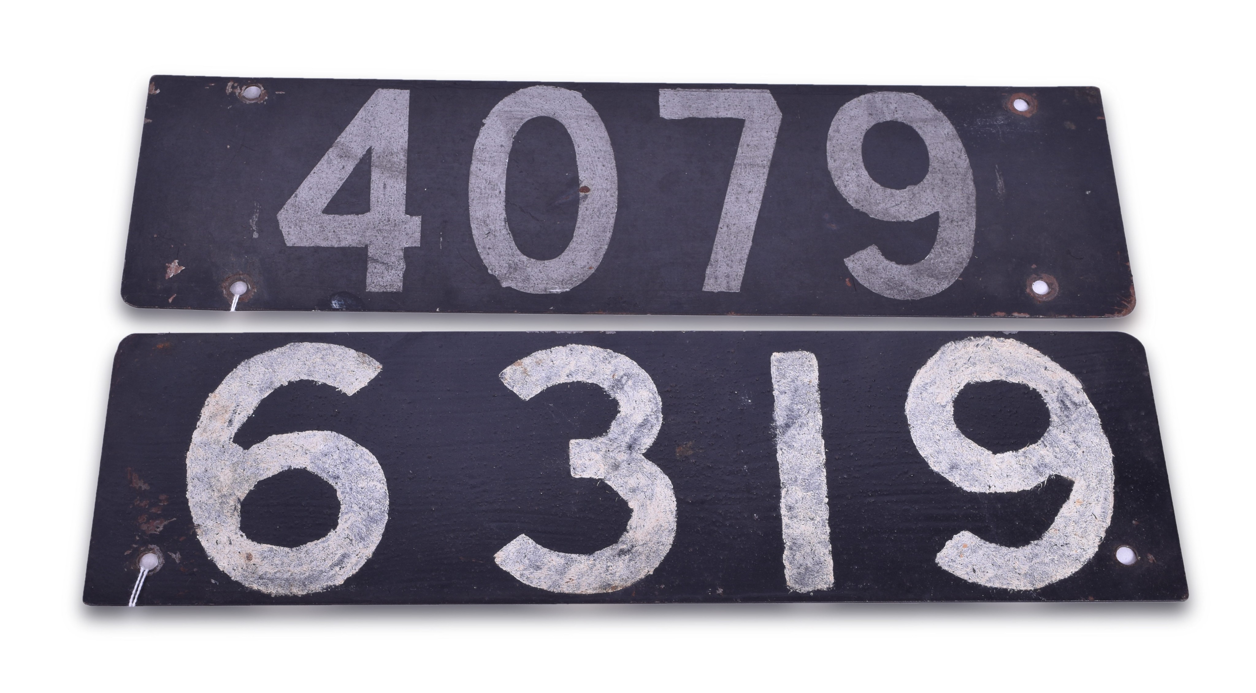 169 - Pair of Steel Railroad Mile Marker Plates. thumbnail