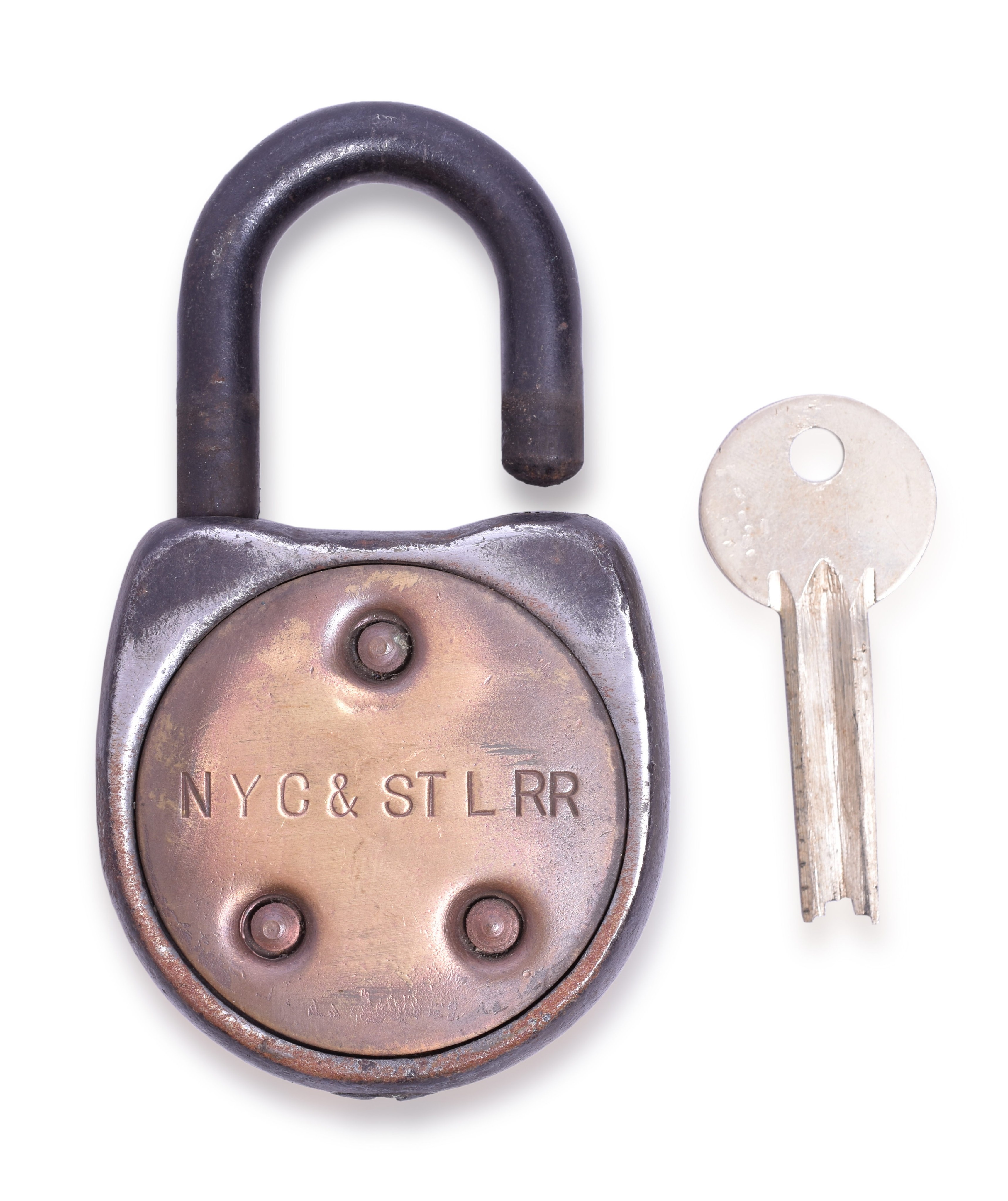 184 - Miller Nickel Plate Railroad / NYC&STL Brass and Steel Lock thumbnail