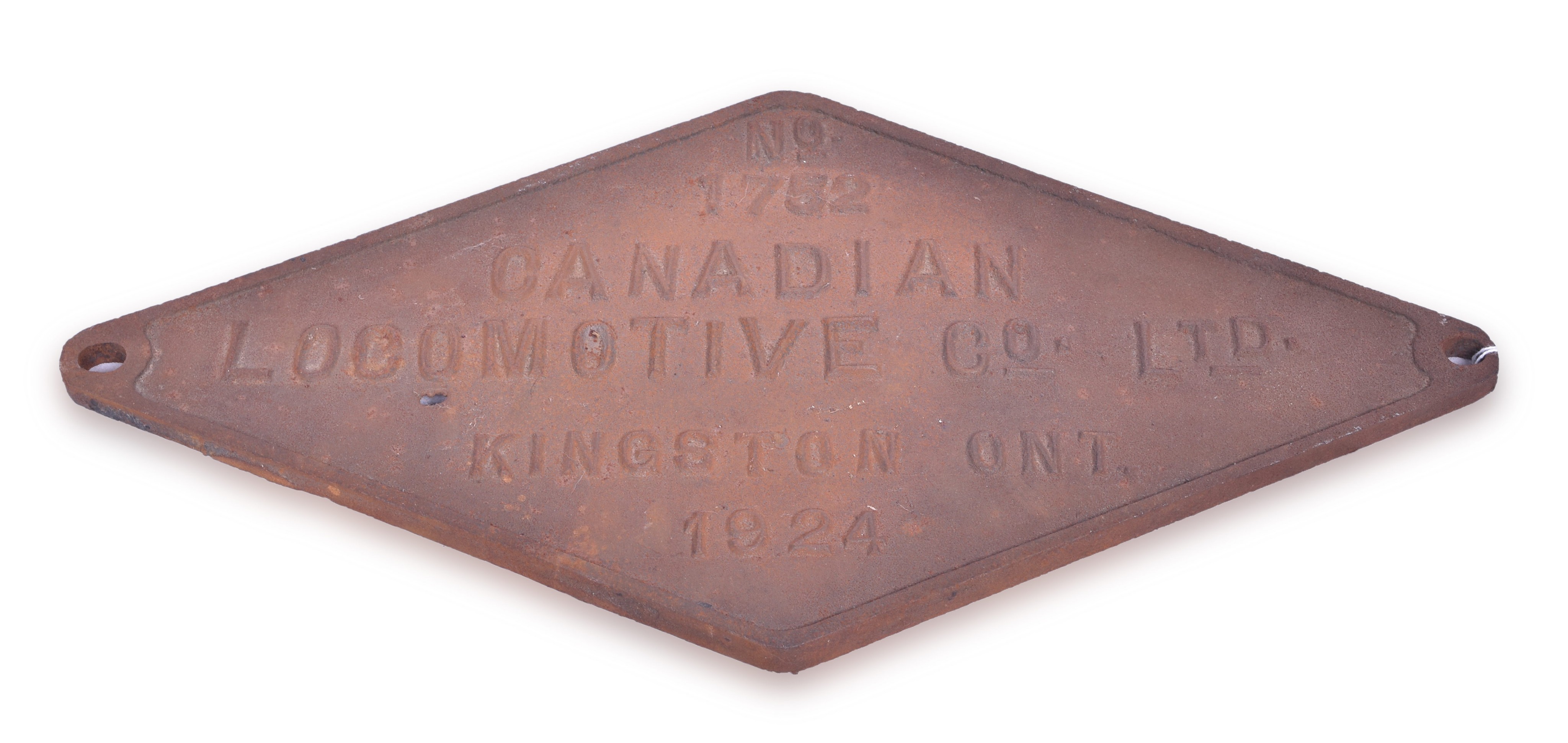 193 - Canadian Locomotive Company Builders Plate - Canadian National 4-8-2 #6024 thumbnail