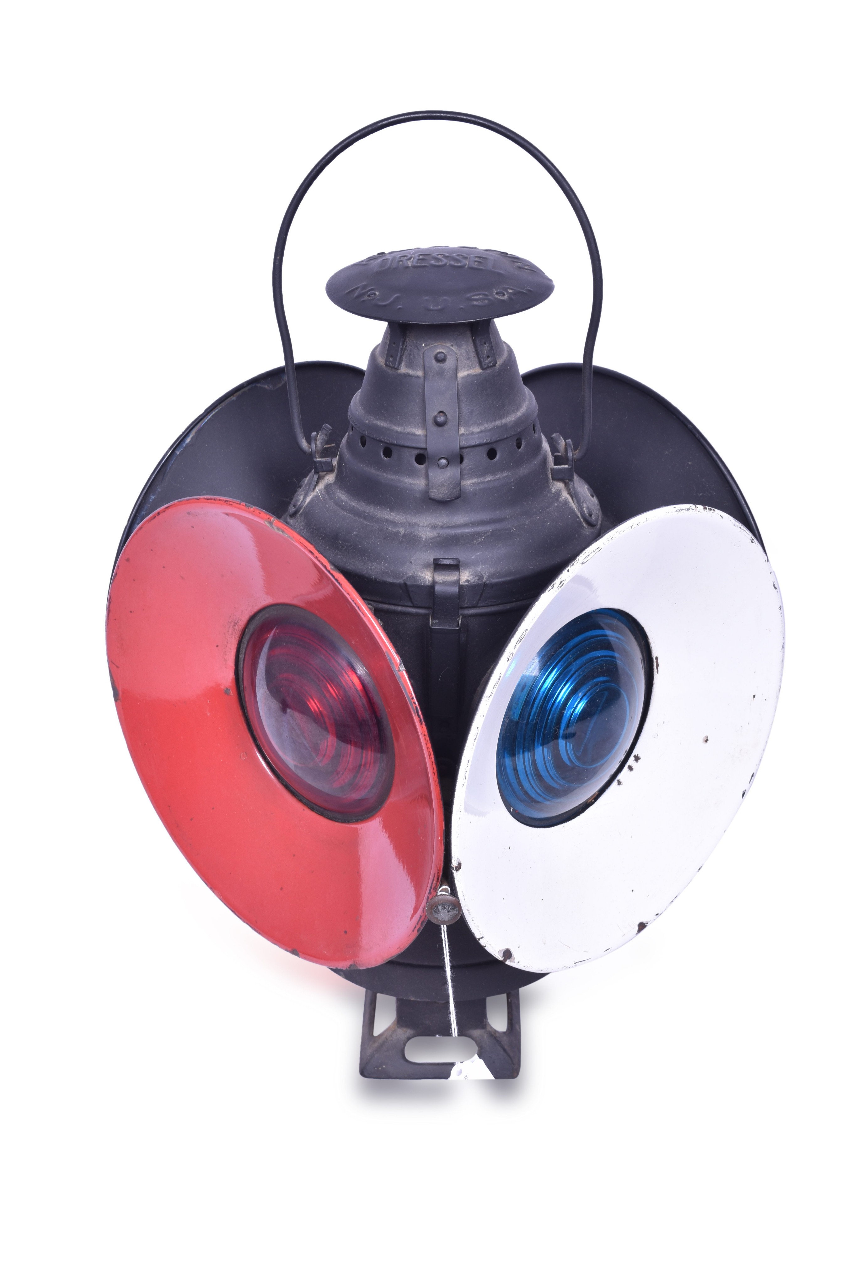 195 - Dressel Railroad Switch Lamp w/ White and Red Porcelain Day Targets thumbnail