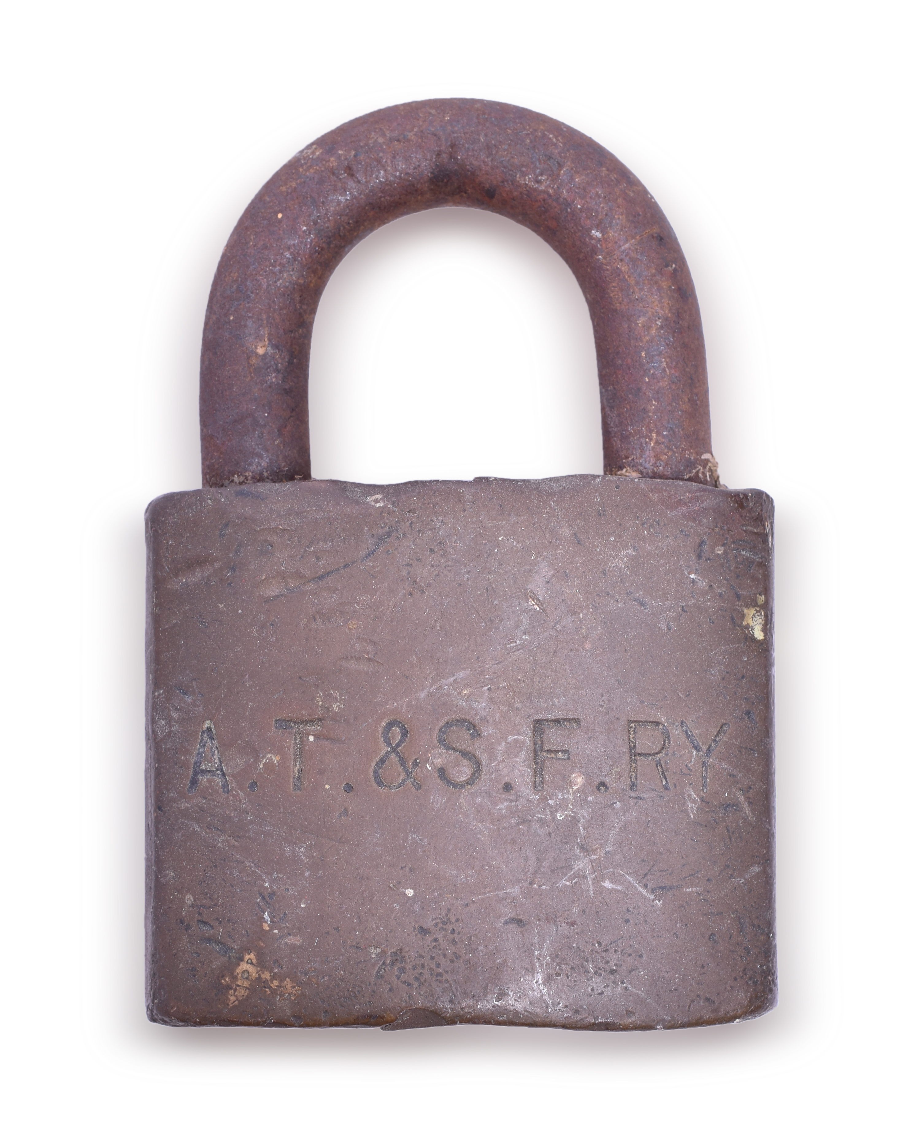 198 - Santa Fe Railroad Corbin Brass Lock thumbnail