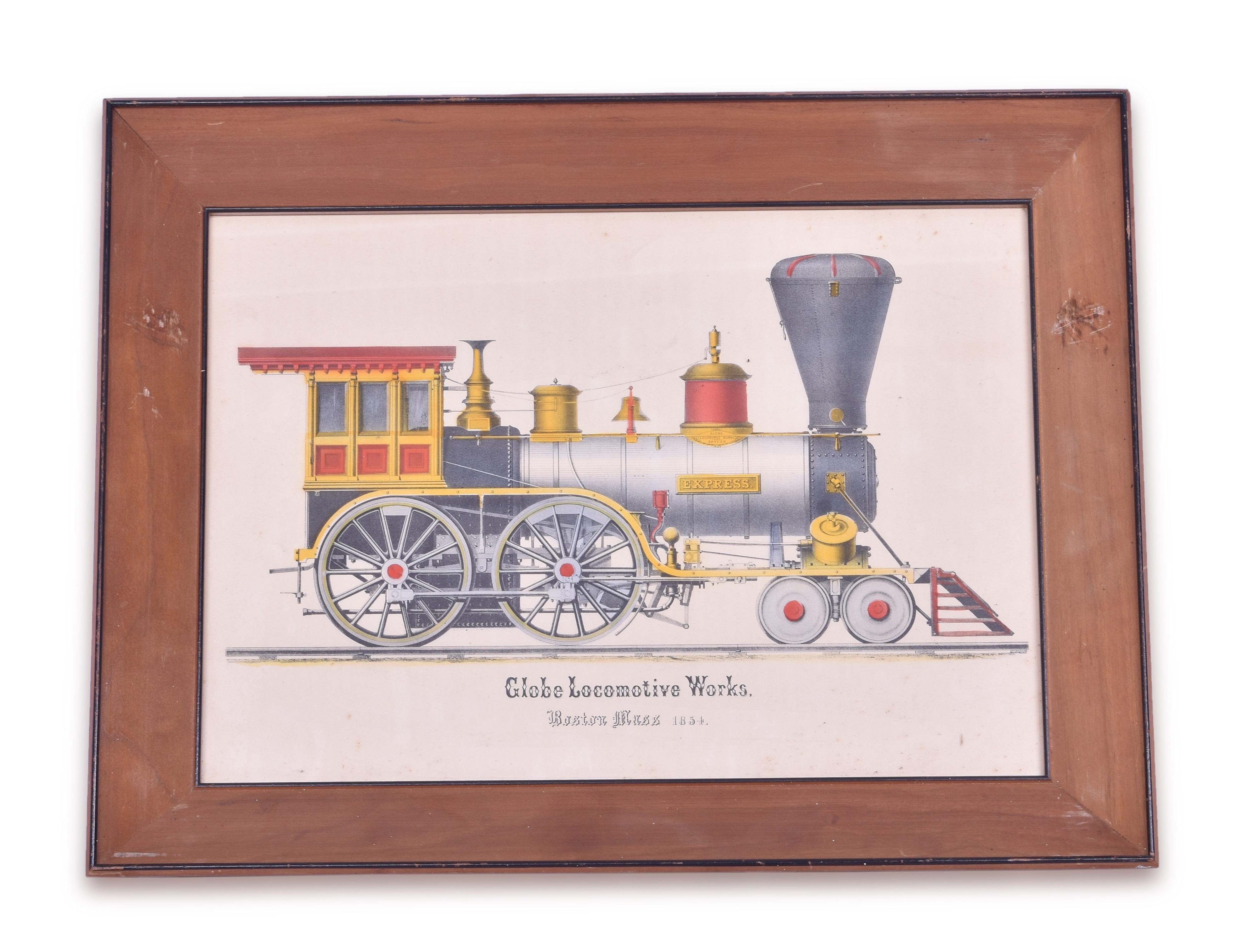 209 - Globe Locomotive Works Hand Colored Lithograph thumbnail