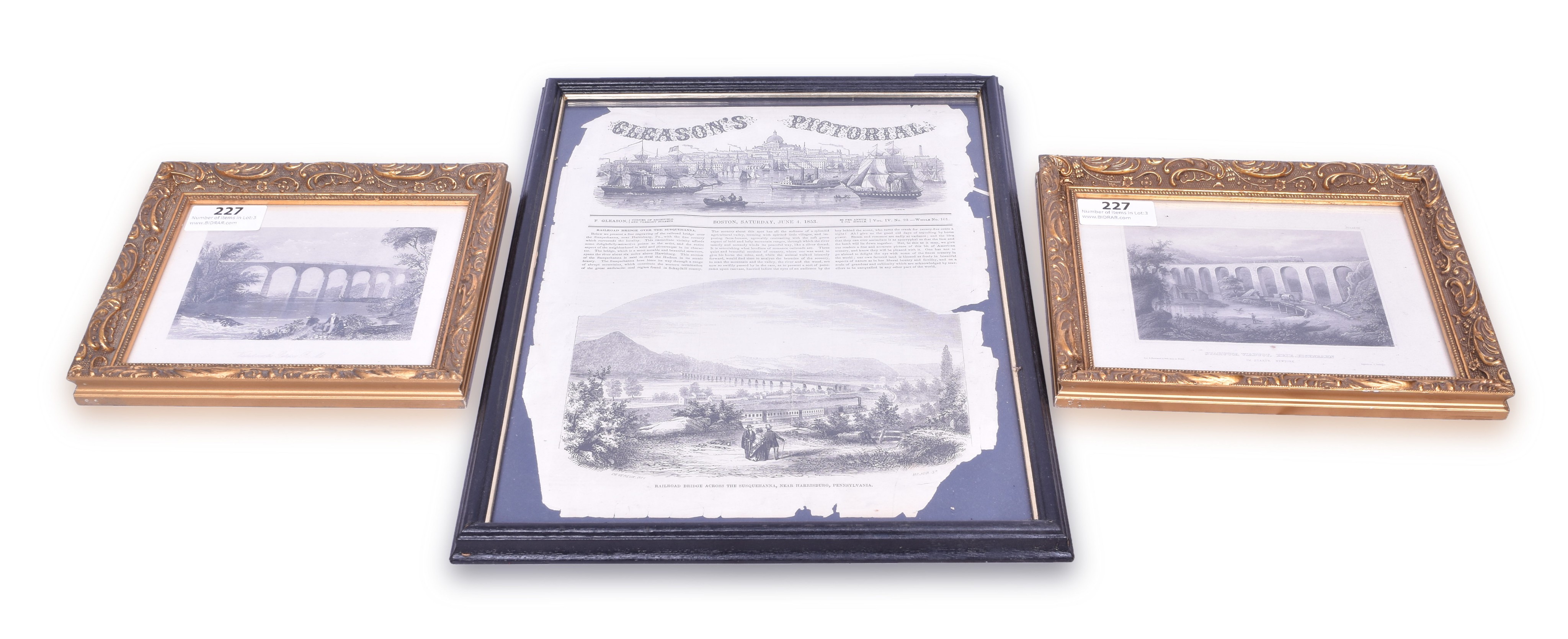 227 - Three Railroad Bridge Lithographs / Prints thumbnail