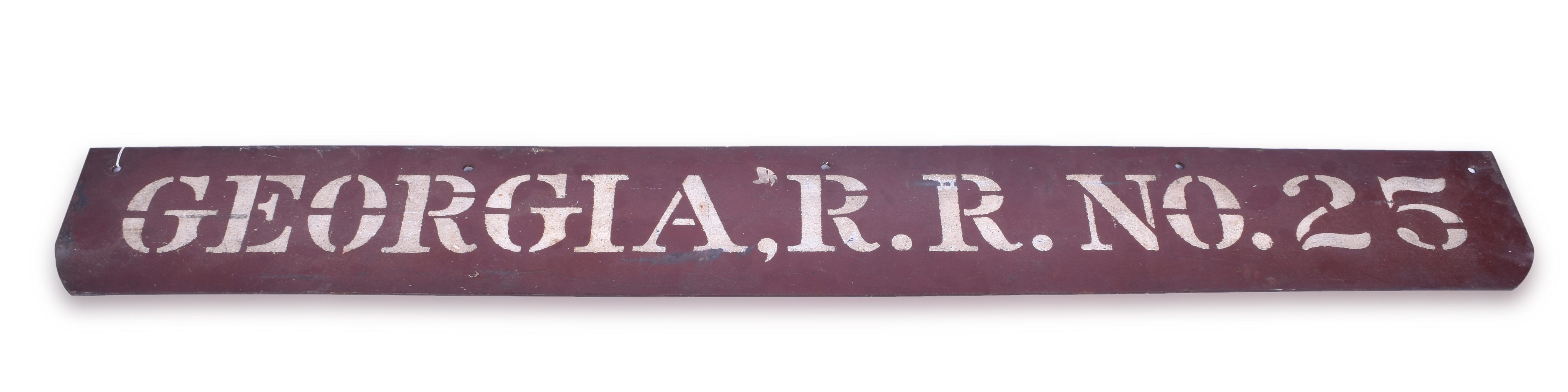 232 - Georgia Railroad Painted Steel Sign - Passenger Car No. 25 thumbnail