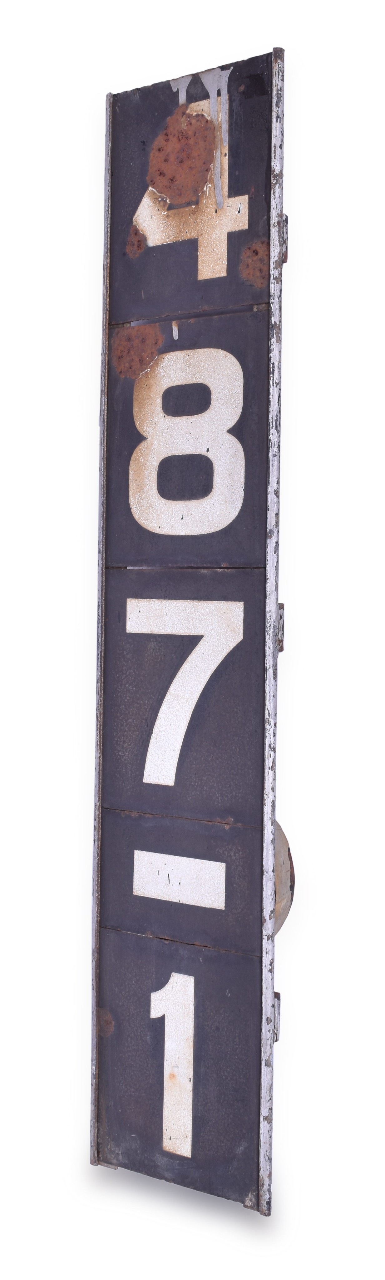 248 - Erie Railroad Signal Number Plate with Porcelain Numbers and Bracket thumbnail