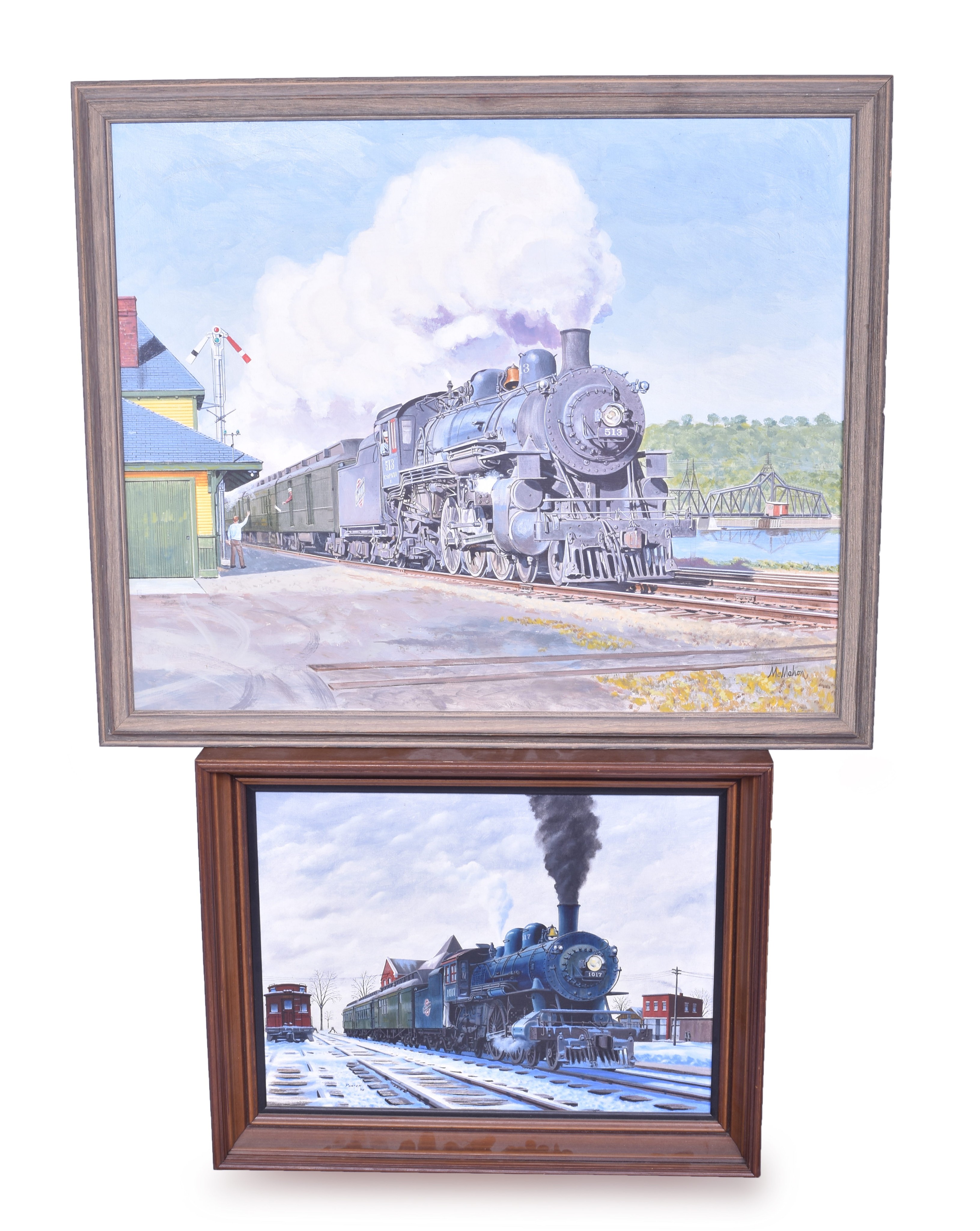 259 - Pair of Original Chicago and Northwestern Steam Locomotive Paintings thumbnail