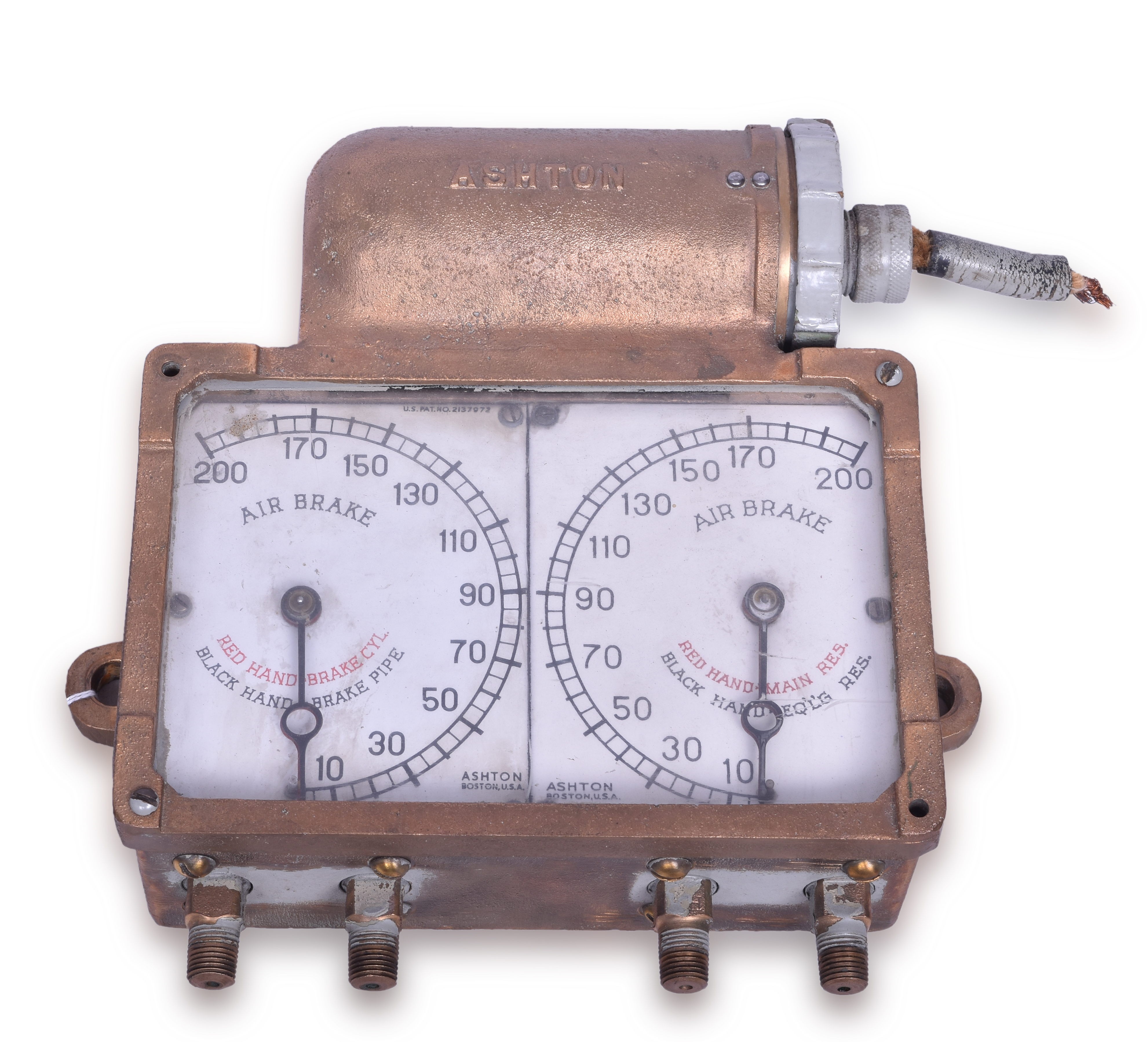 264 - Ashton Dual Locomotive Airbrake Gauge thumbnail