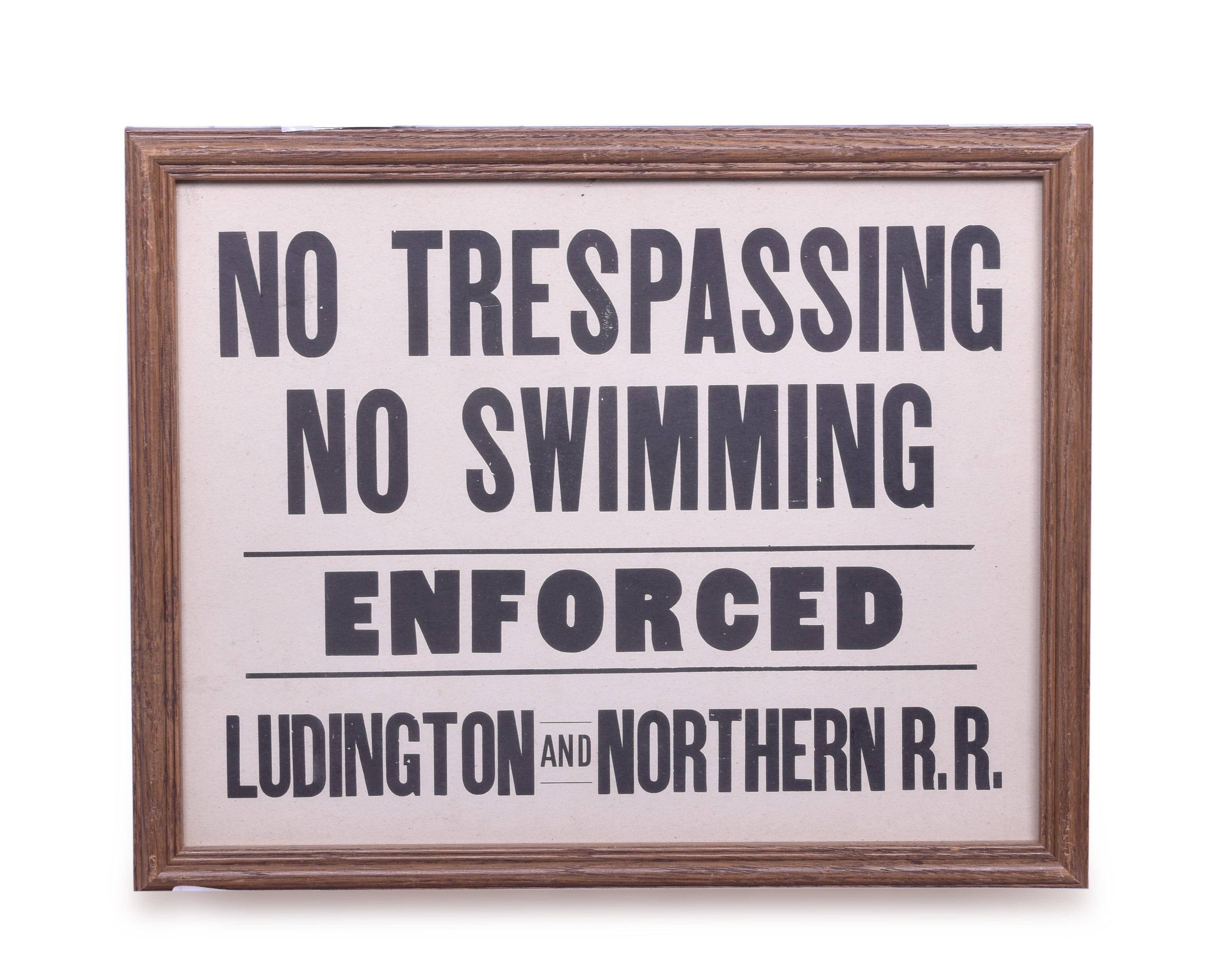 269 - Ludington and Northern Railroad - No Trespassing Sheet thumbnail