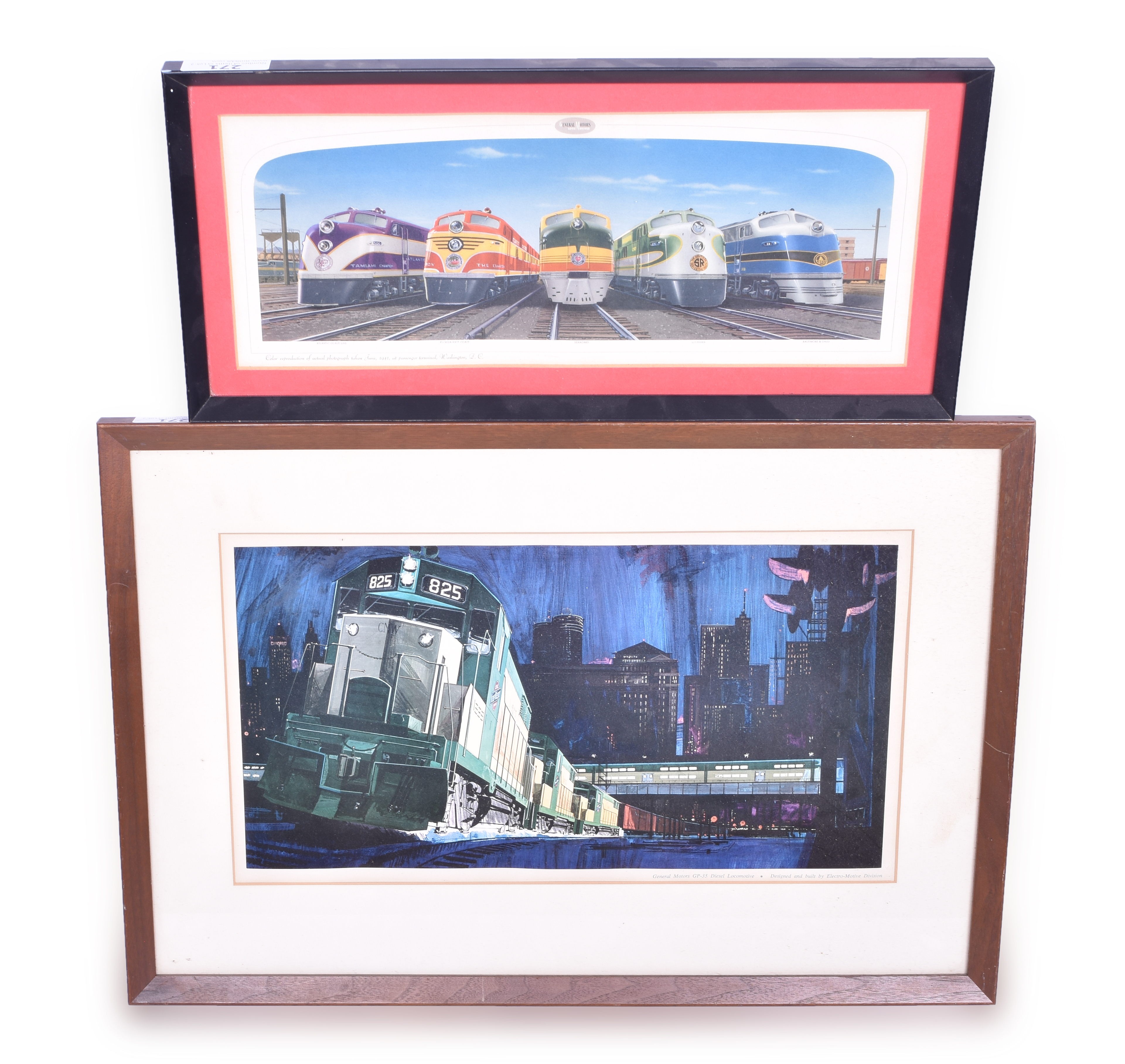 271 - Pair of General Motors - Electro-Motive Division Framed Advertising Prints - E Unit and GP-35 thumbnail