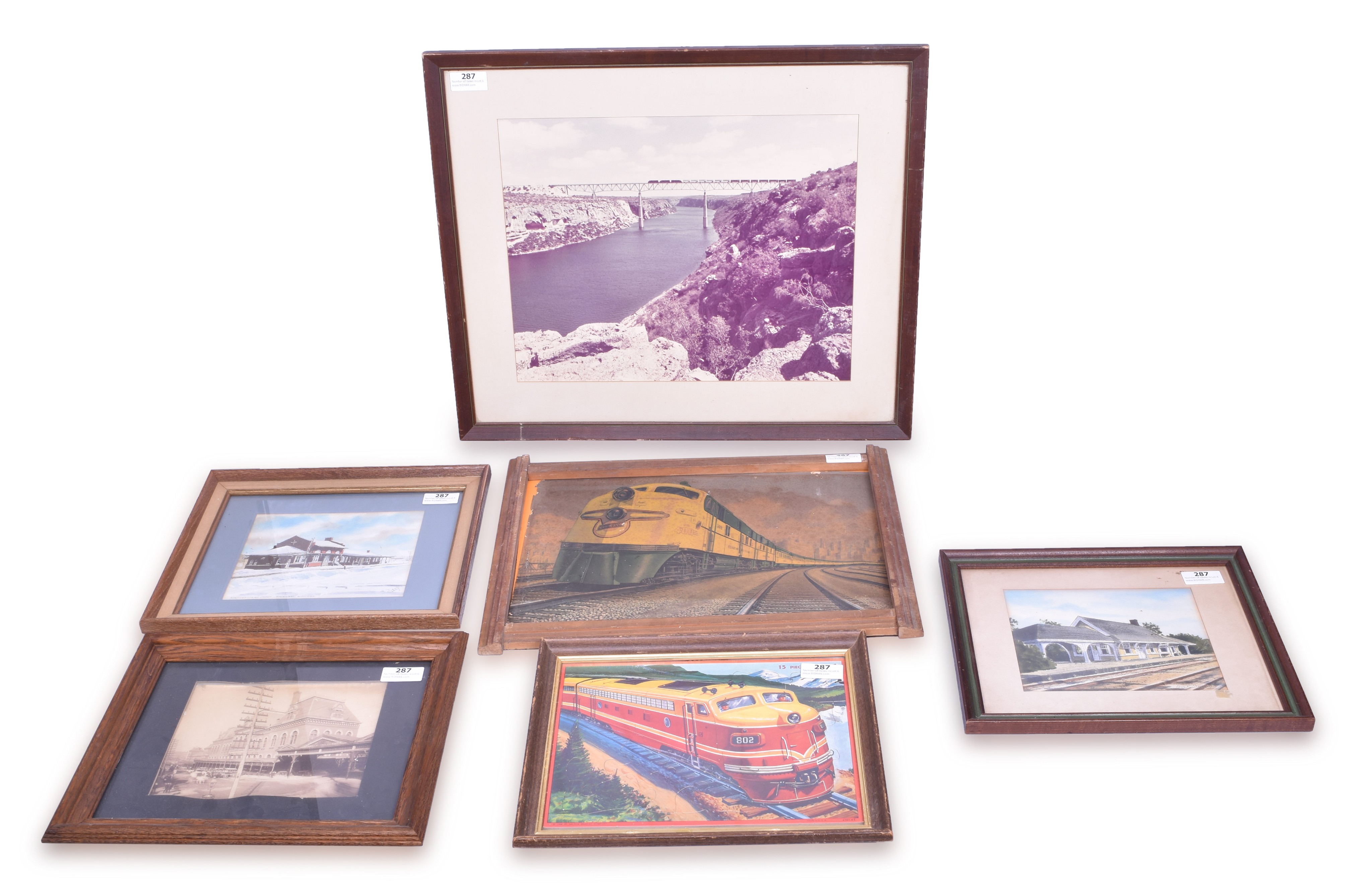 287 - Group of Six Railroad Prints, Puzzle, and More thumbnail