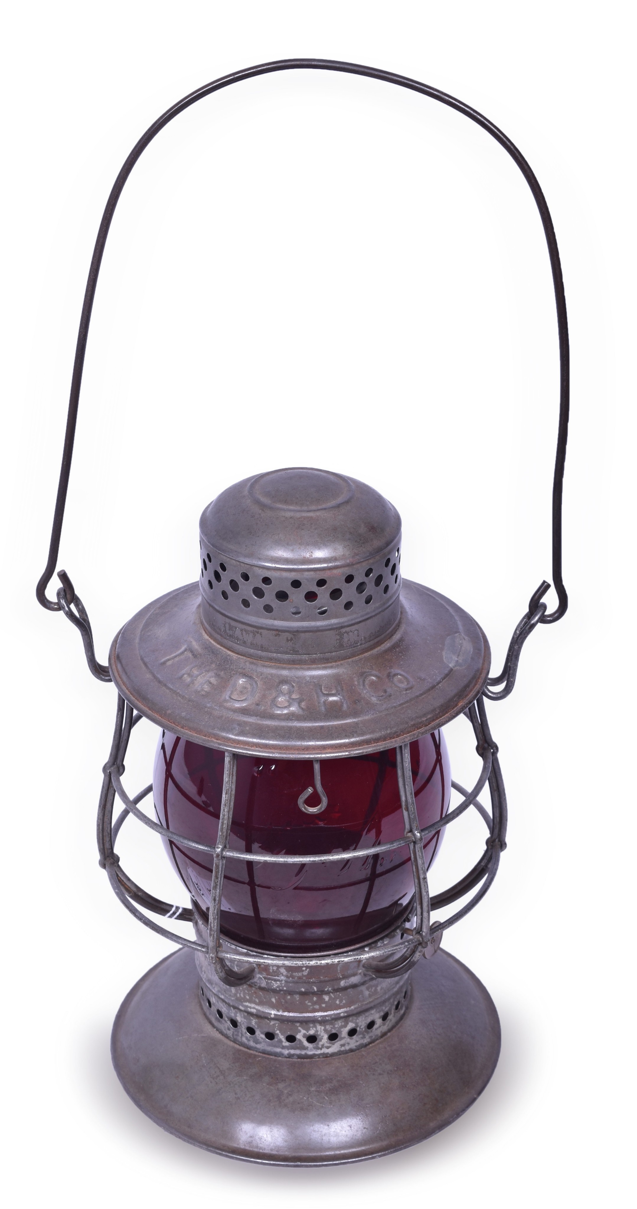 292 - C.T. Ham Delaware and Hudson Lantern w/ Cast Red Herald Globe thumbnail