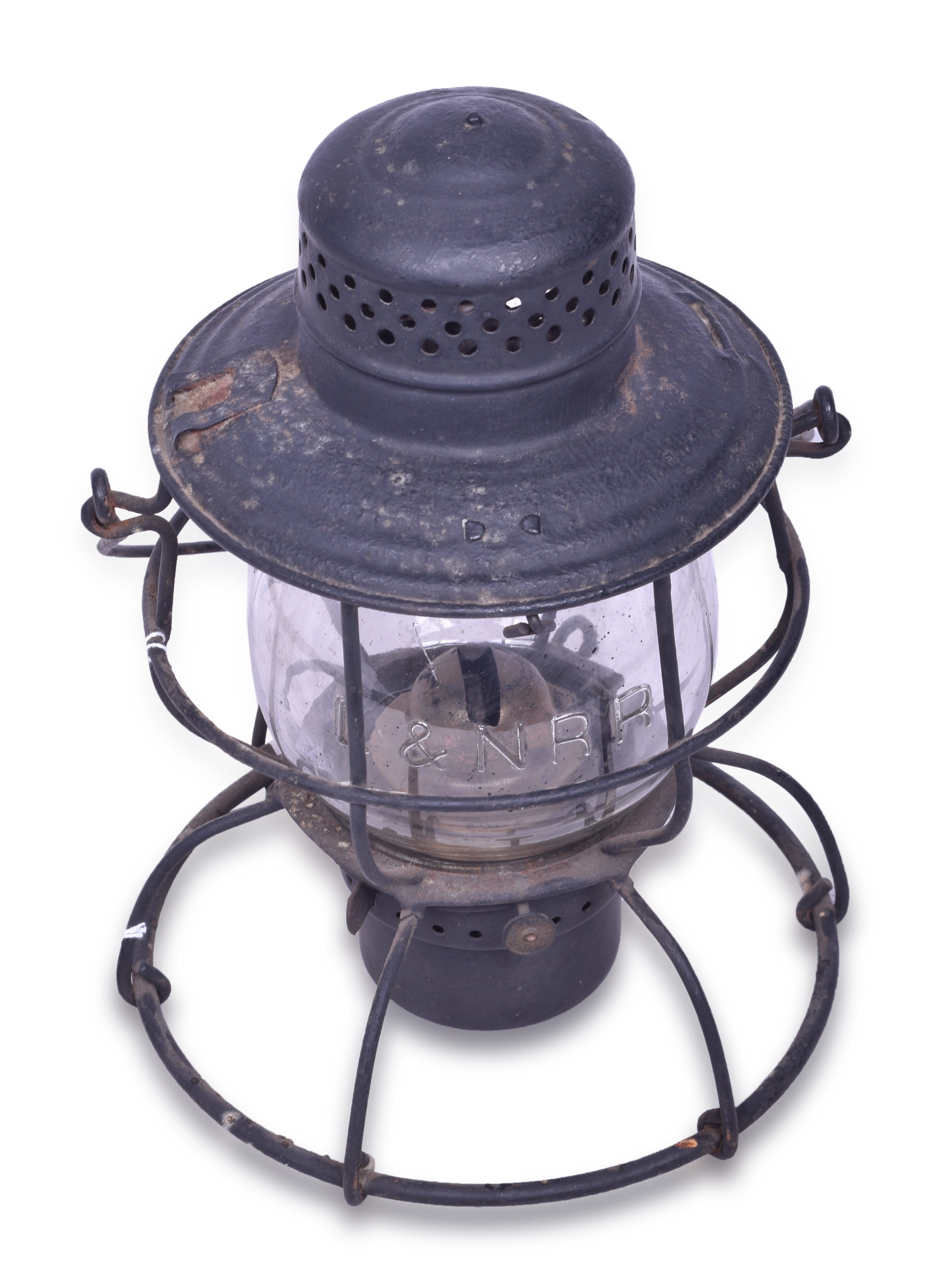 329 - Handlan Single Guard Lantern w/ MacBeth Clear Cast Louisville and Nashville Globe thumbnail