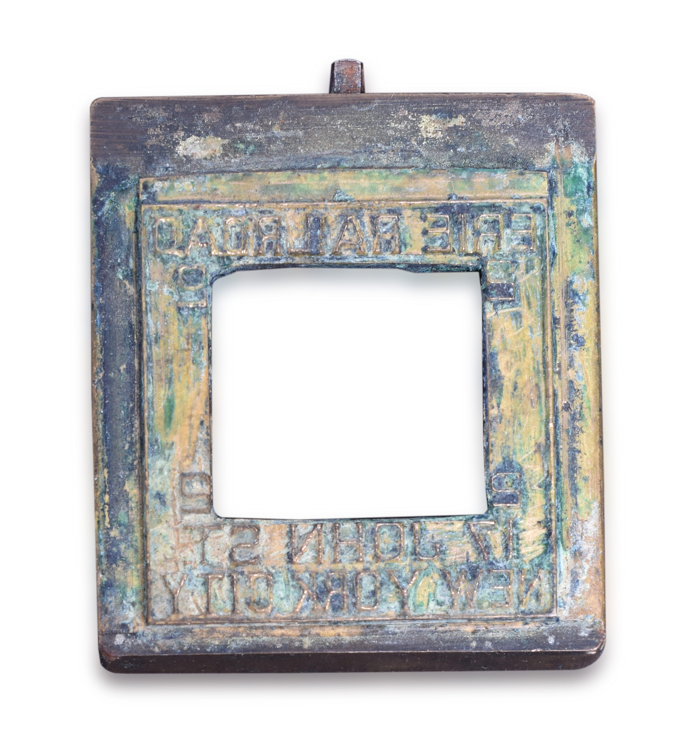 338 - Erie Railroad 17 John Street New York, NY Ticket Dater Die thumbnail