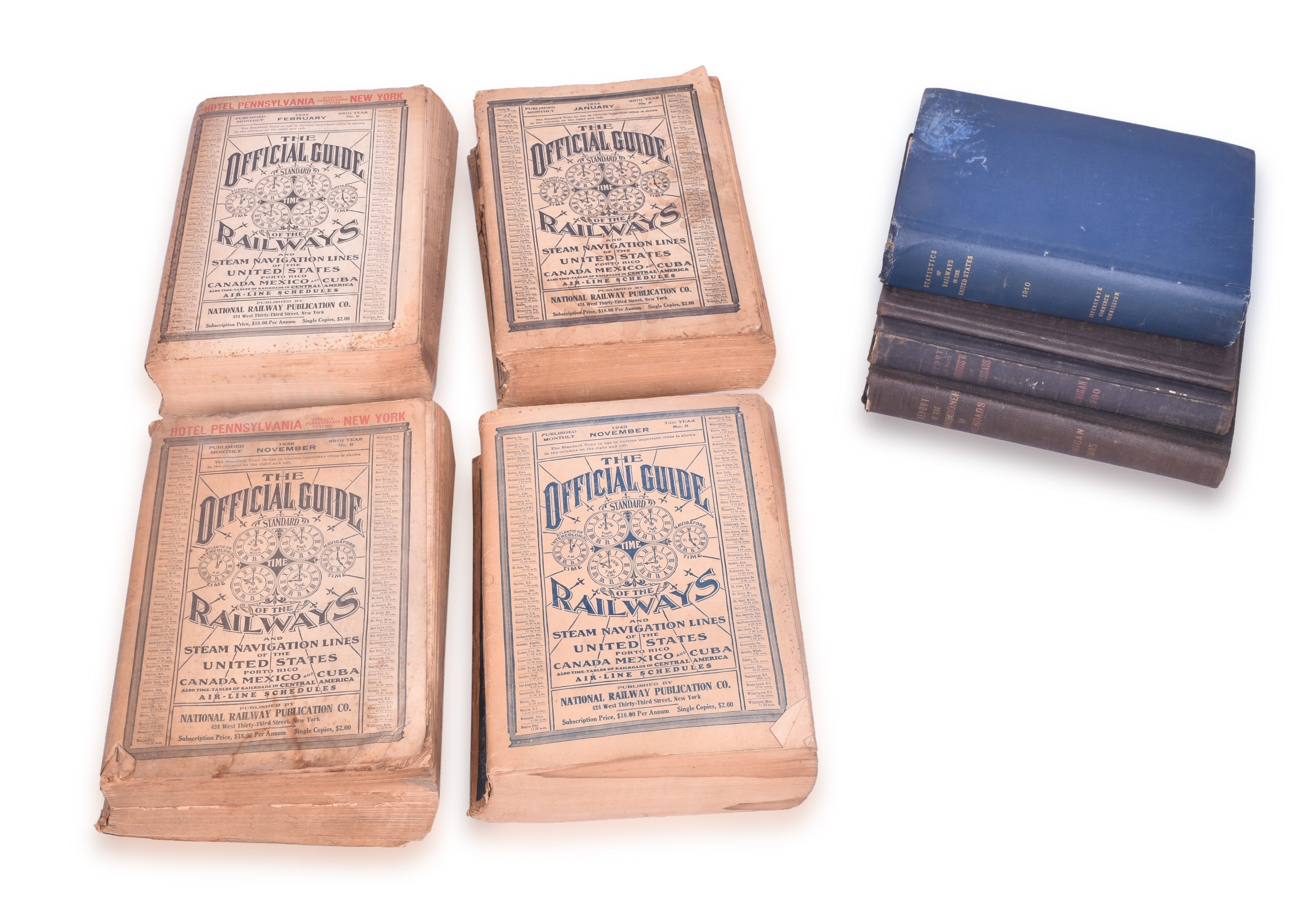 343 - Eight Historical Railroad Books and Reports - Michigan Report of the Commissioner of Railroads, Official Guide of the Railways, etc. thumbnail